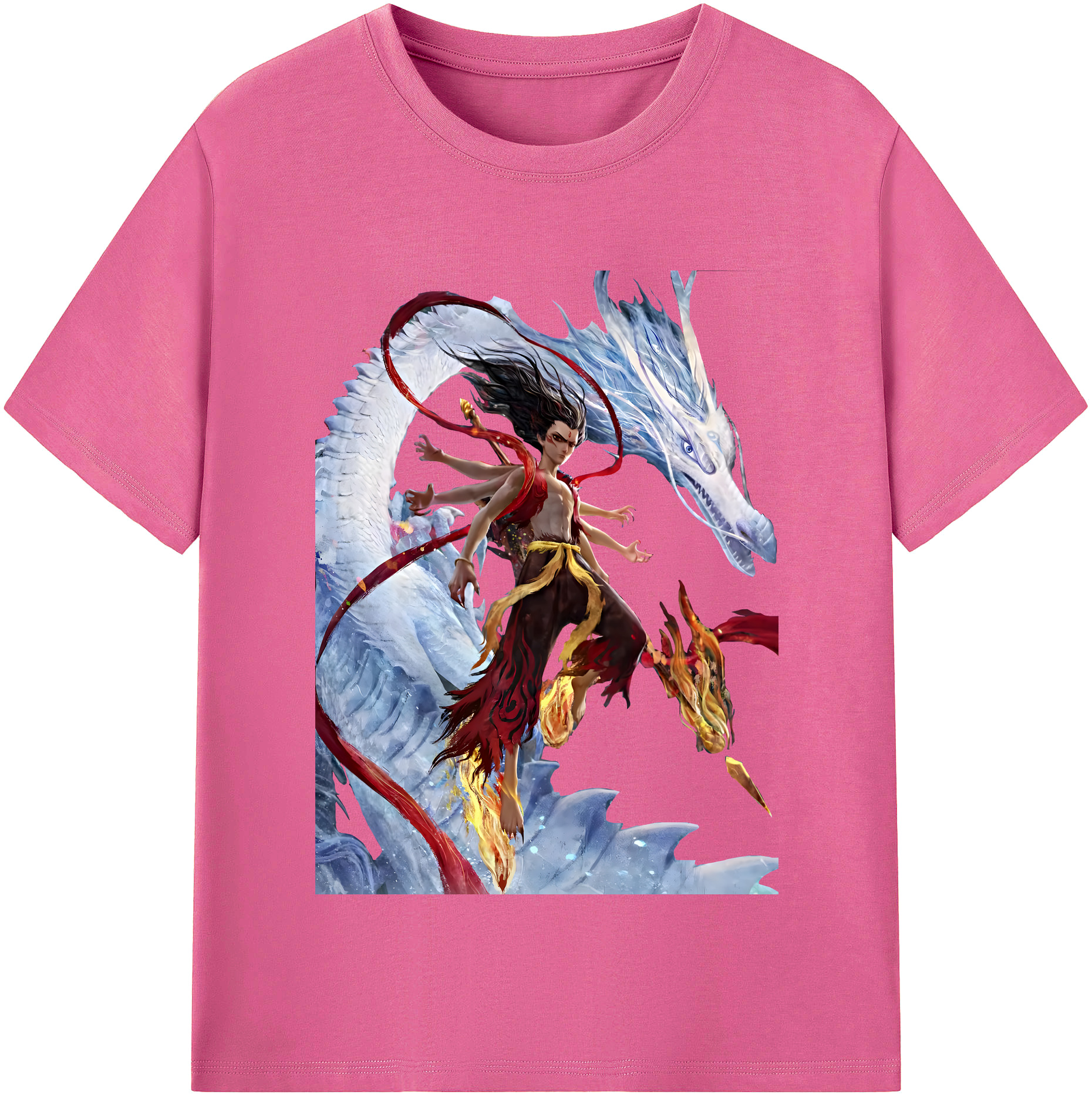 （画像用） Ne Zha 2 ナタ 魔童の大暴れ レディースカジュアルプリントTシャツ（綿100％）