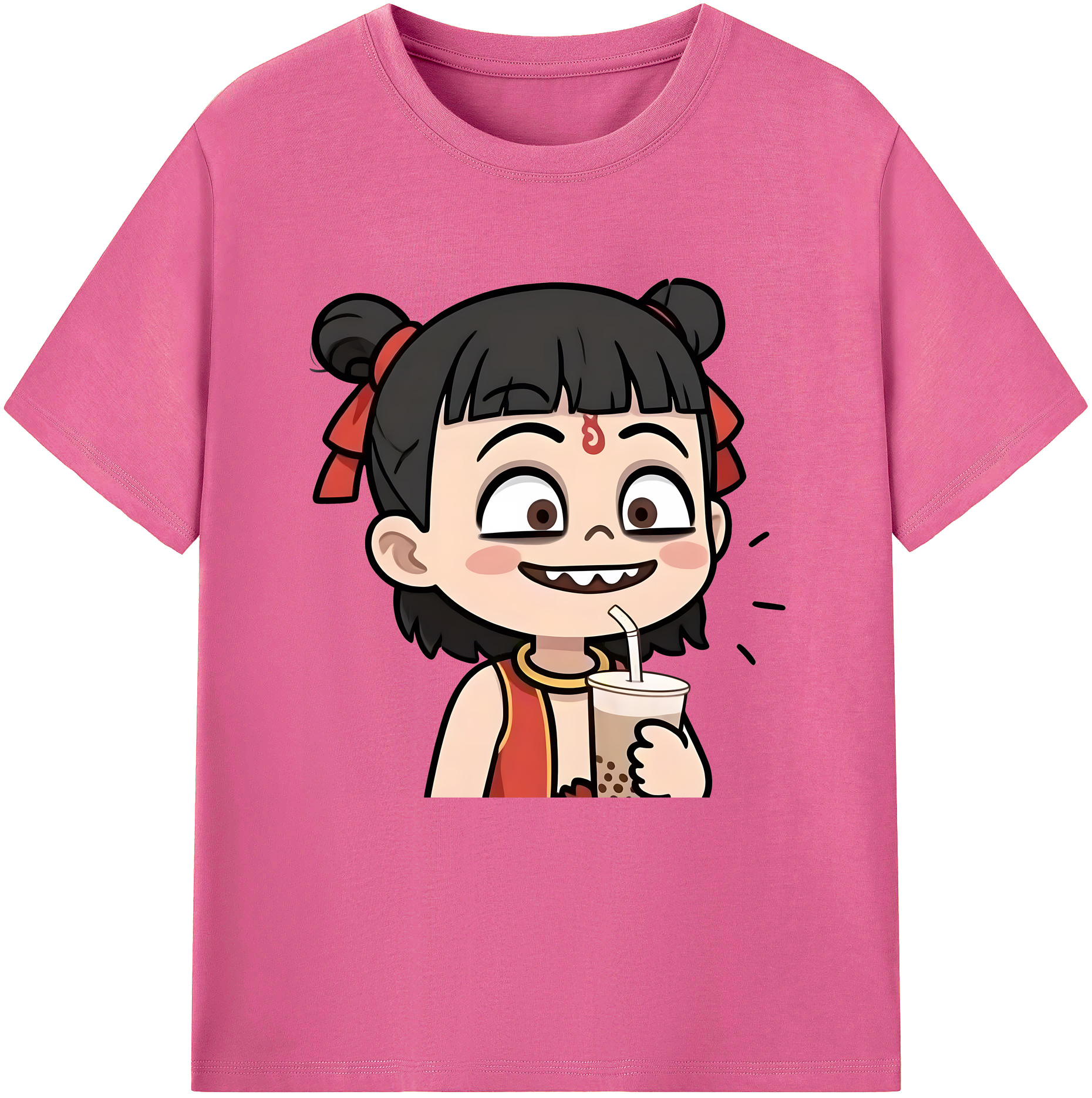 （画像用） Ne Zha 2 ナタ 魔童の大暴れ レディースカジュアルプリントTシャツ（綿100％）