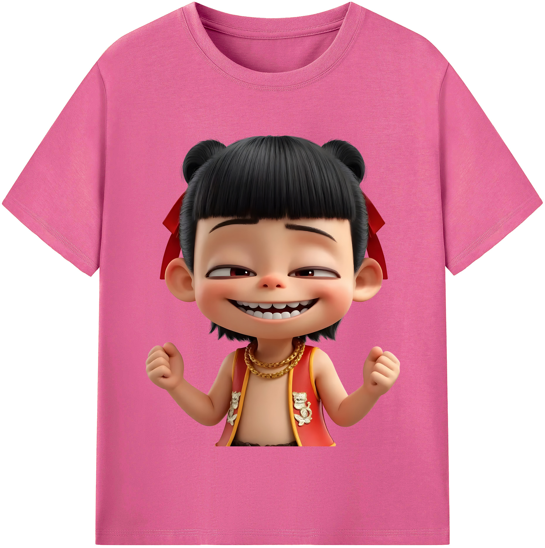 （画像用） Ne Zha 2 ナタ 魔童の大暴れ レディースカジュアルプリントTシャツ（綿100％）