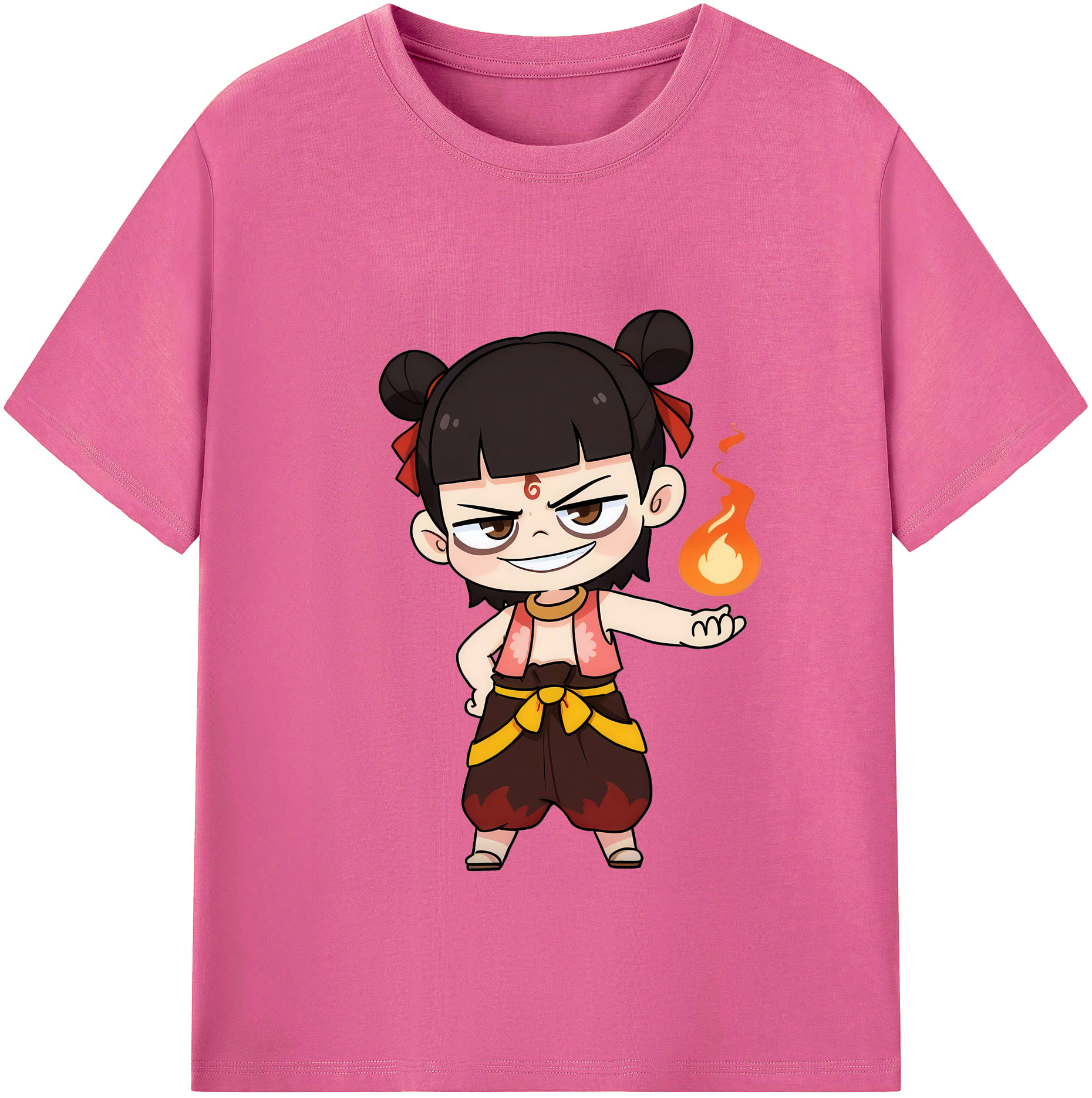 （画像用） Ne Zha 2 ナタ 魔童の大暴れ レディースカジュアルプリントTシャツ（綿100％）