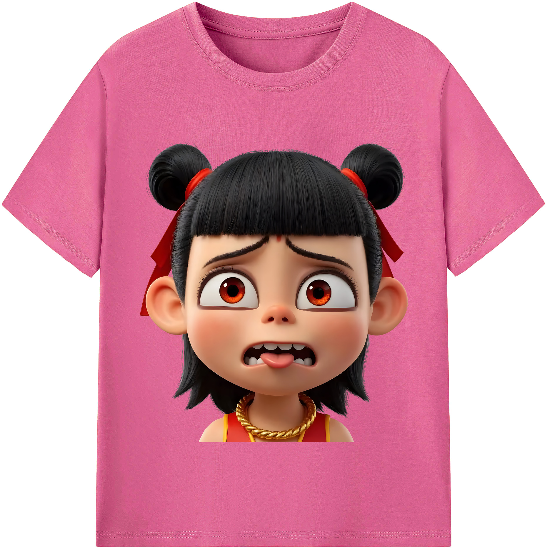 （画像用） Ne Zha 2 ナタ 魔童の大暴れ レディースカジュアルプリントTシャツ（綿100％）