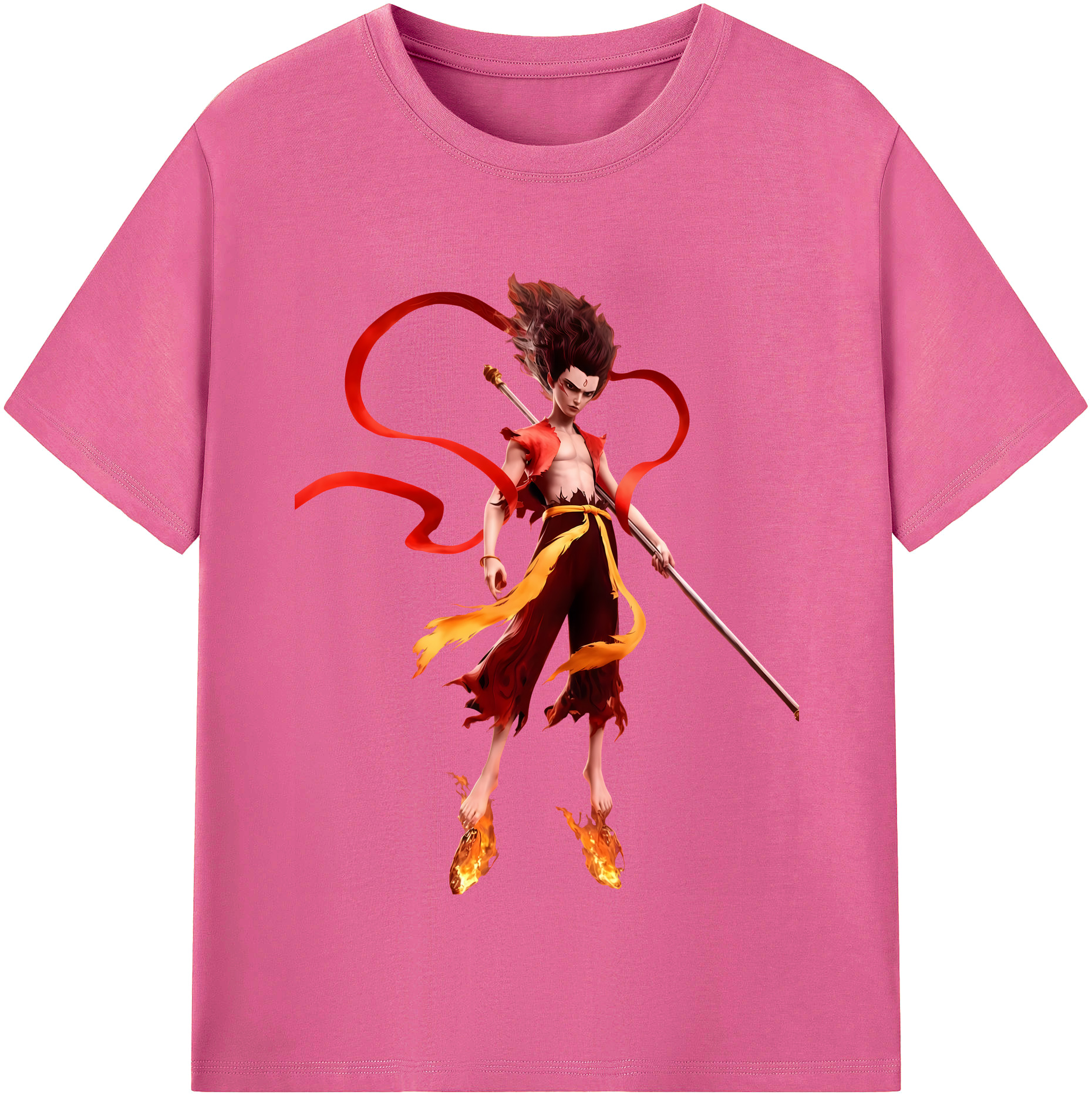 （画像用） Ne Zha 2 ナタ 魔童の大暴れ レディースカジュアルプリントTシャツ（綿100％）