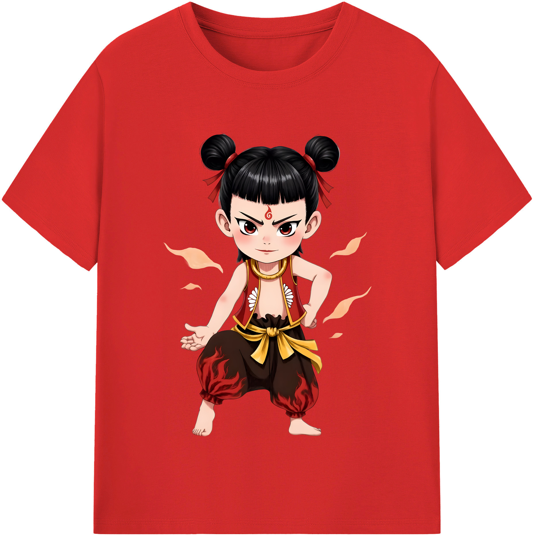 （画像用） Ne Zha 2 ナタ 魔童の大暴れ レディースカジュアルプリントTシャツ（綿100％）