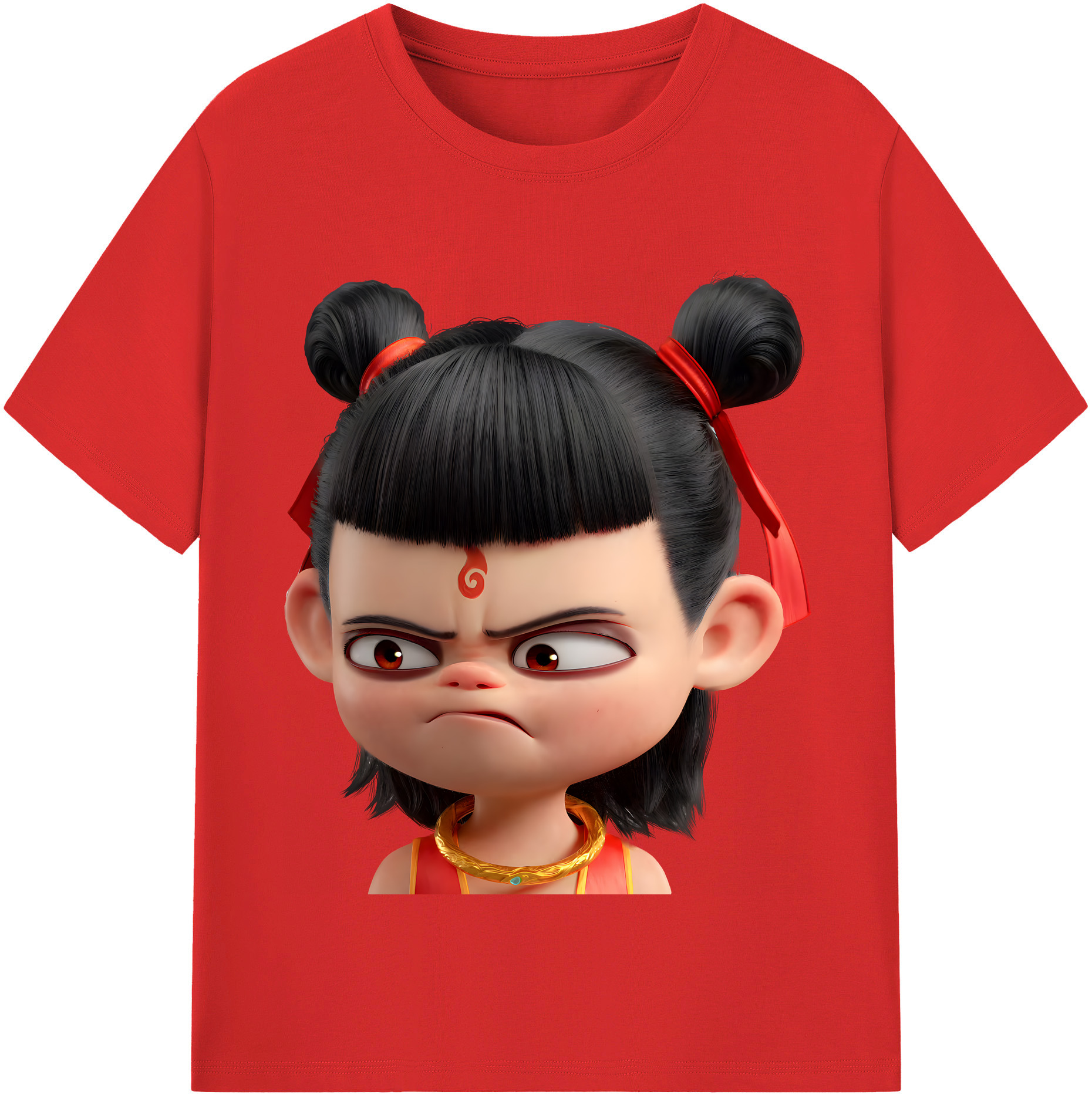 （画像用） Ne Zha 2 ナタ 魔童の大暴れ レディースカジュアルプリントTシャツ（綿100％）