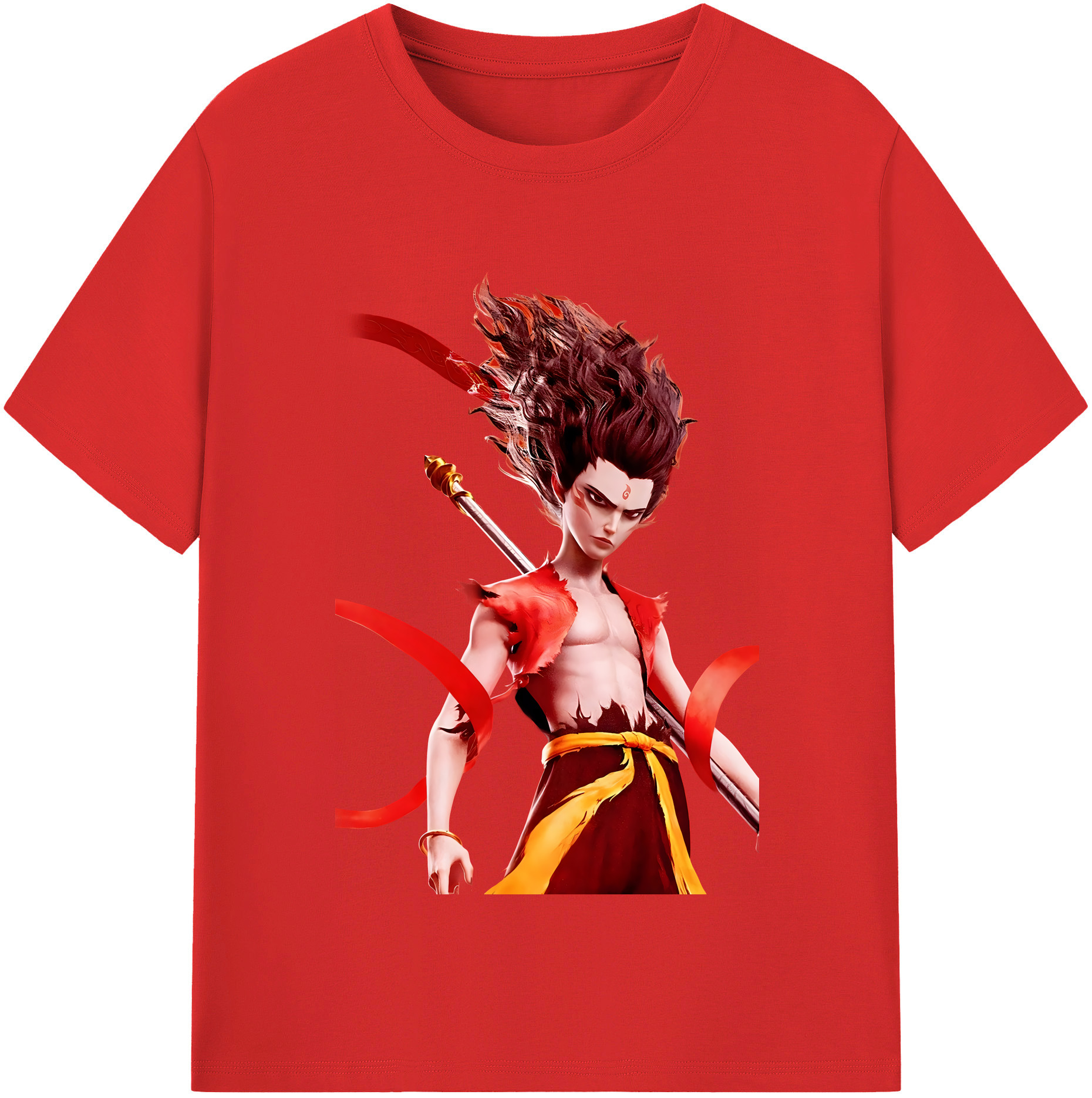 （画像用） Ne Zha 2 ナタ 魔童の大暴れ レディースカジュアルプリントTシャツ（綿100％）