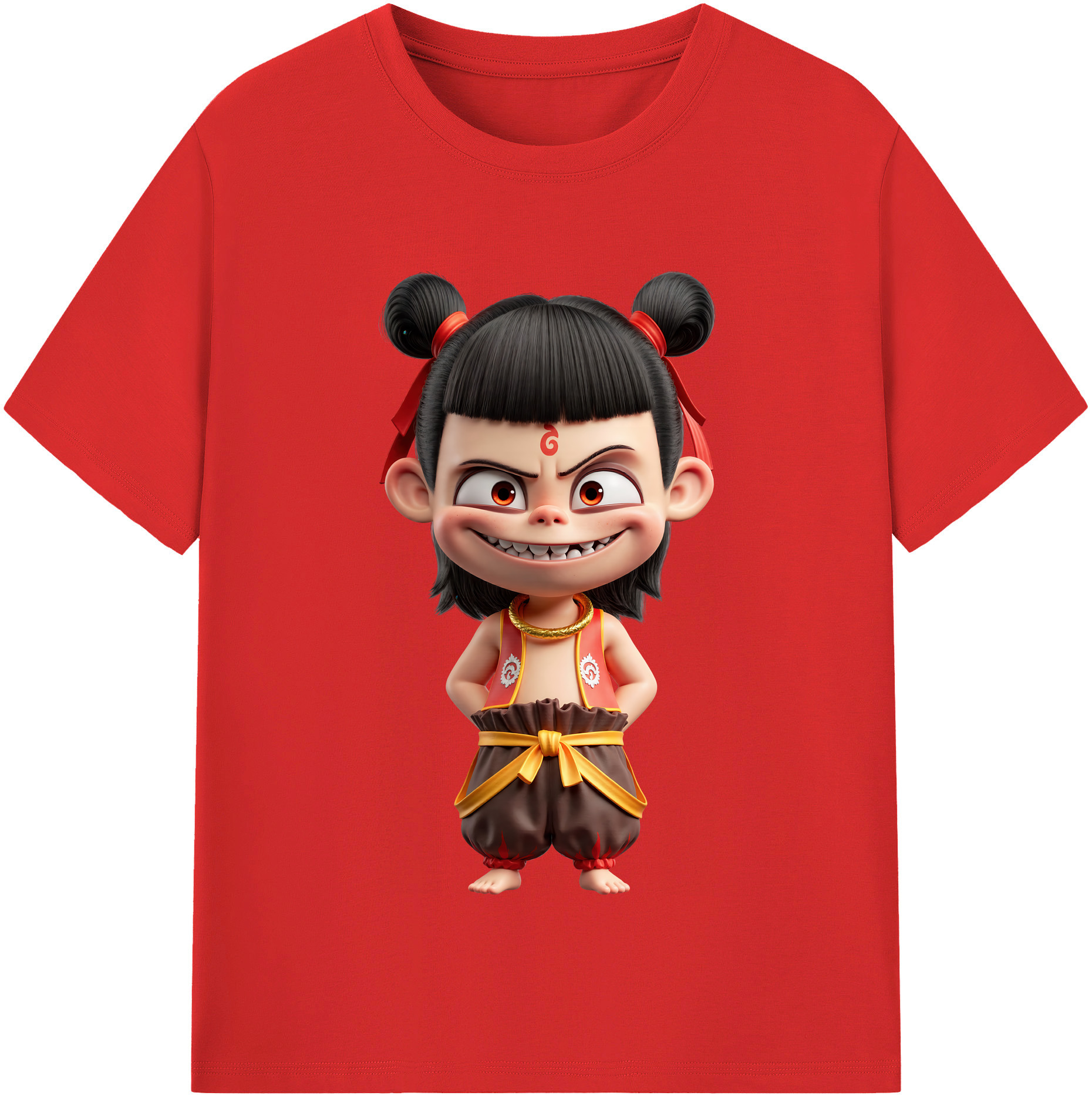 （画像用） Ne Zha 2 ナタ 魔童の大暴れ レディースカジュアルプリントTシャツ（綿100％）