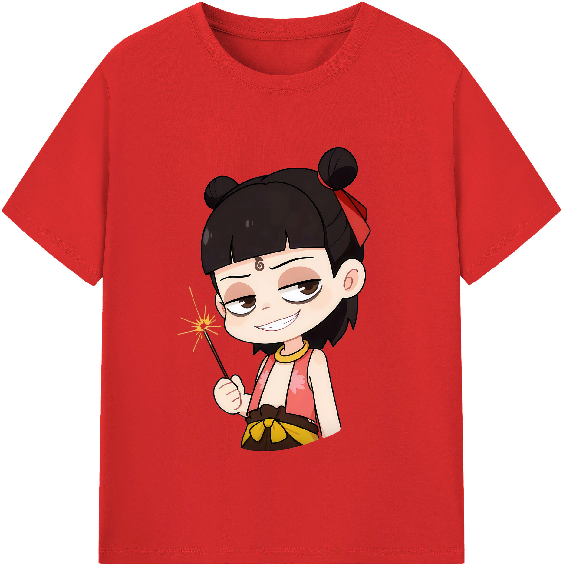 （画像用） Ne Zha 2 ナタ 魔童の大暴れ レディースカジュアルプリントTシャツ（綿100％）