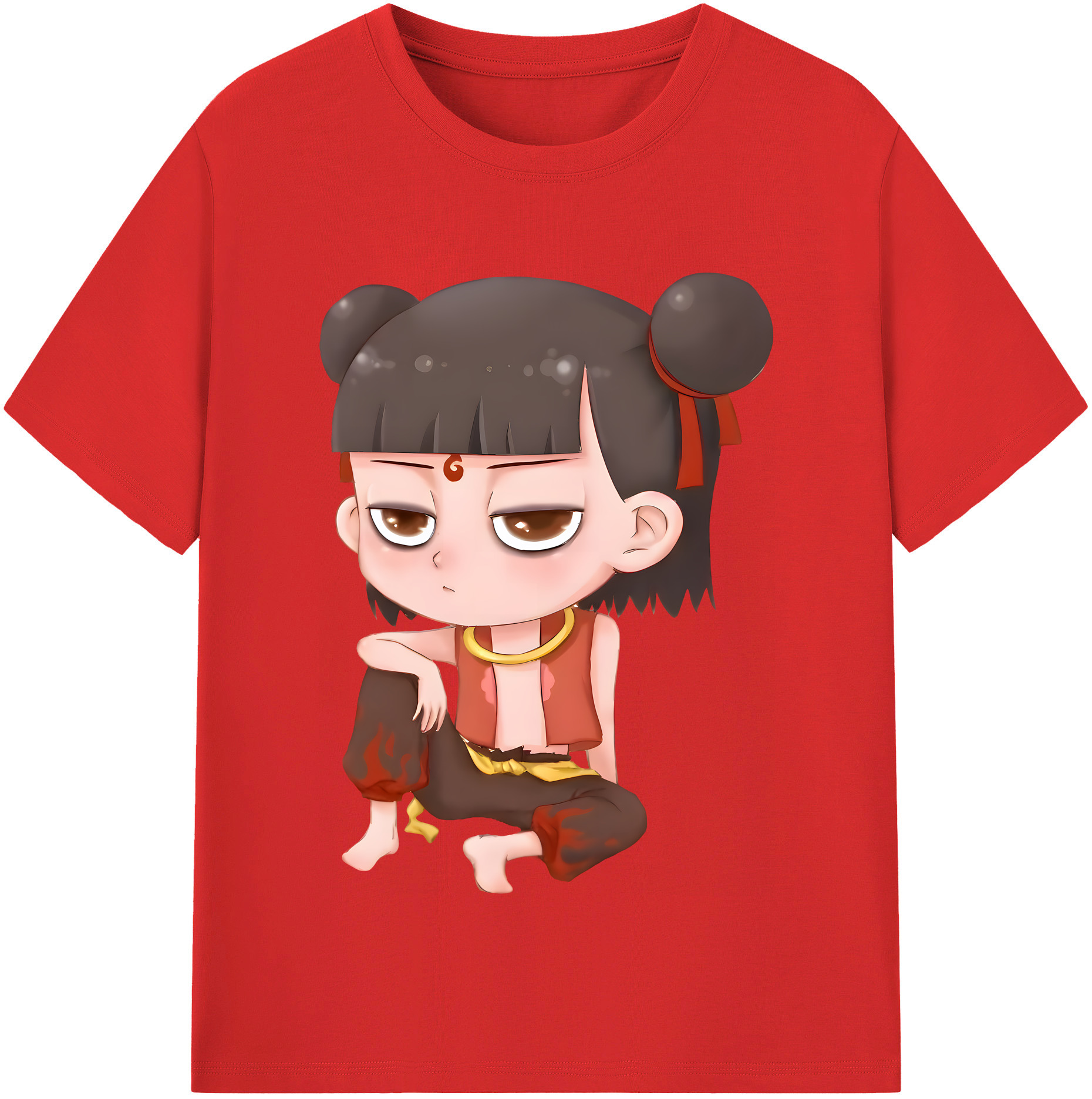 （画像用） Ne Zha 2 ナタ 魔童の大暴れ レディースカジュアルプリントTシャツ（綿100％）