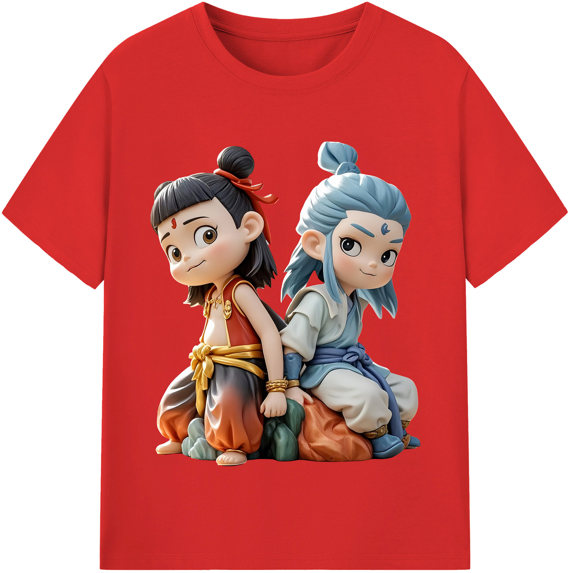 （画像用） Ne Zha 2 ナタ 魔童の大暴れ レディースカジュアルプリントTシャツ（綿100％）