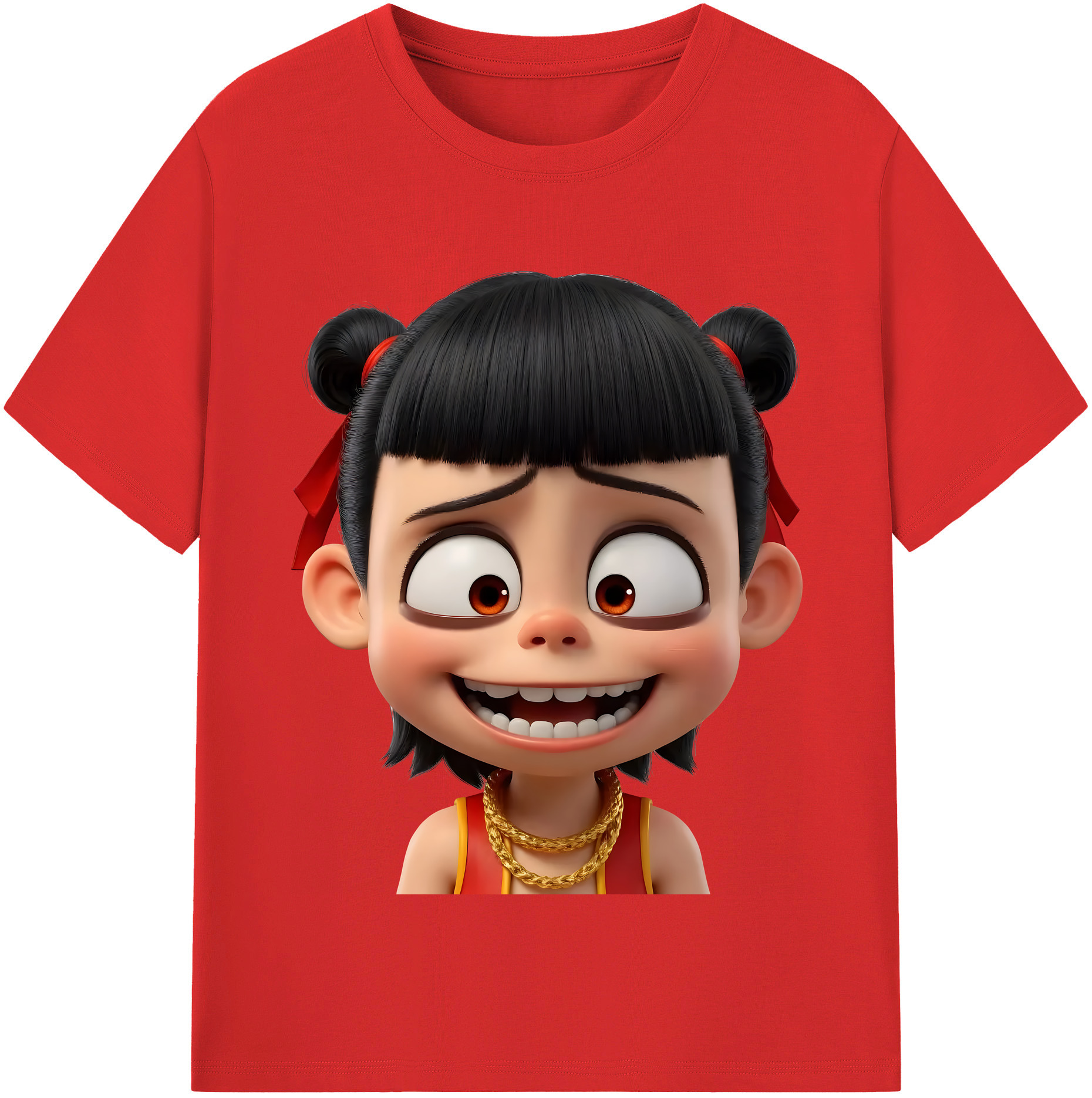（画像用） Ne Zha 2 ナタ 魔童の大暴れ レディースカジュアルプリントTシャツ（綿100％）