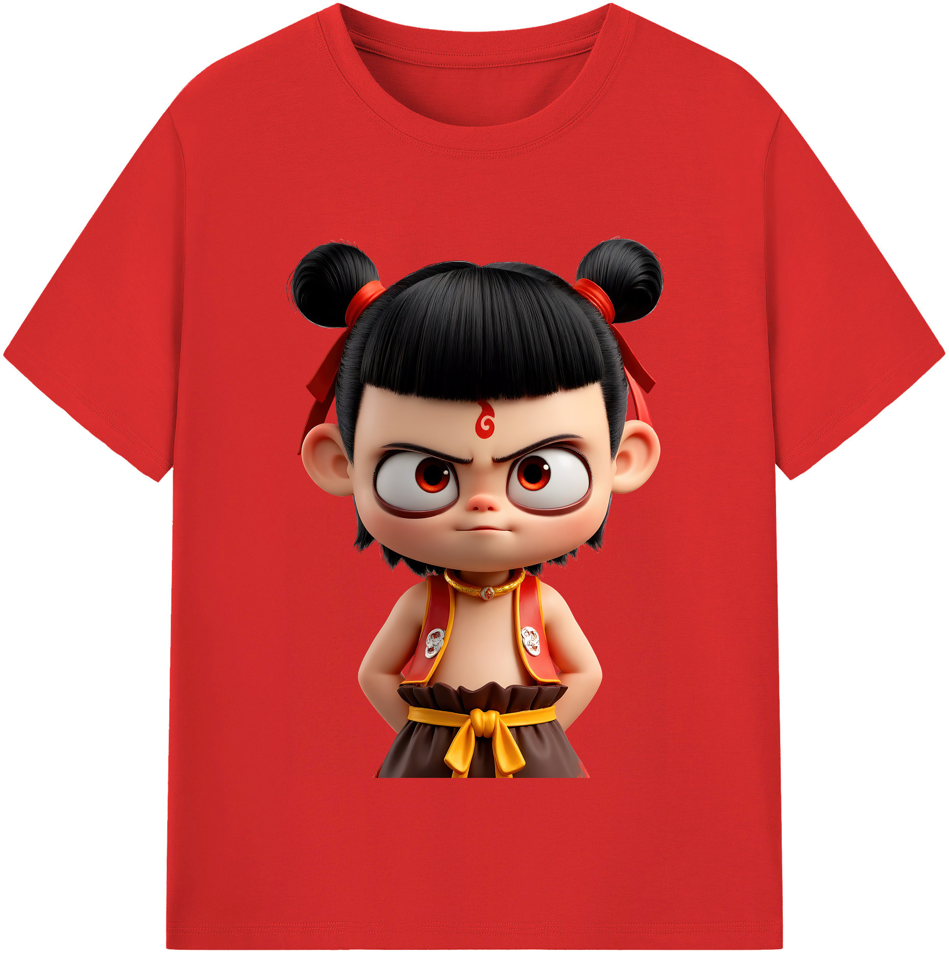 （画像用） Ne Zha 2 ナタ 魔童の大暴れ レディースカジュアルプリントTシャツ（綿100％）