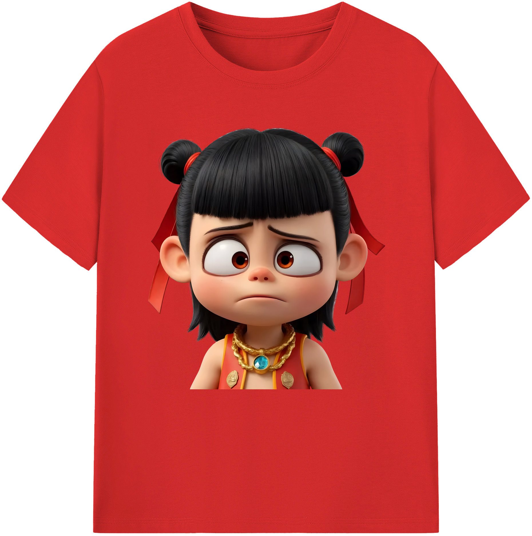 （画像用） Ne Zha 2 ナタ 魔童の大暴れ レディースカジュアルプリントTシャツ（綿100％）