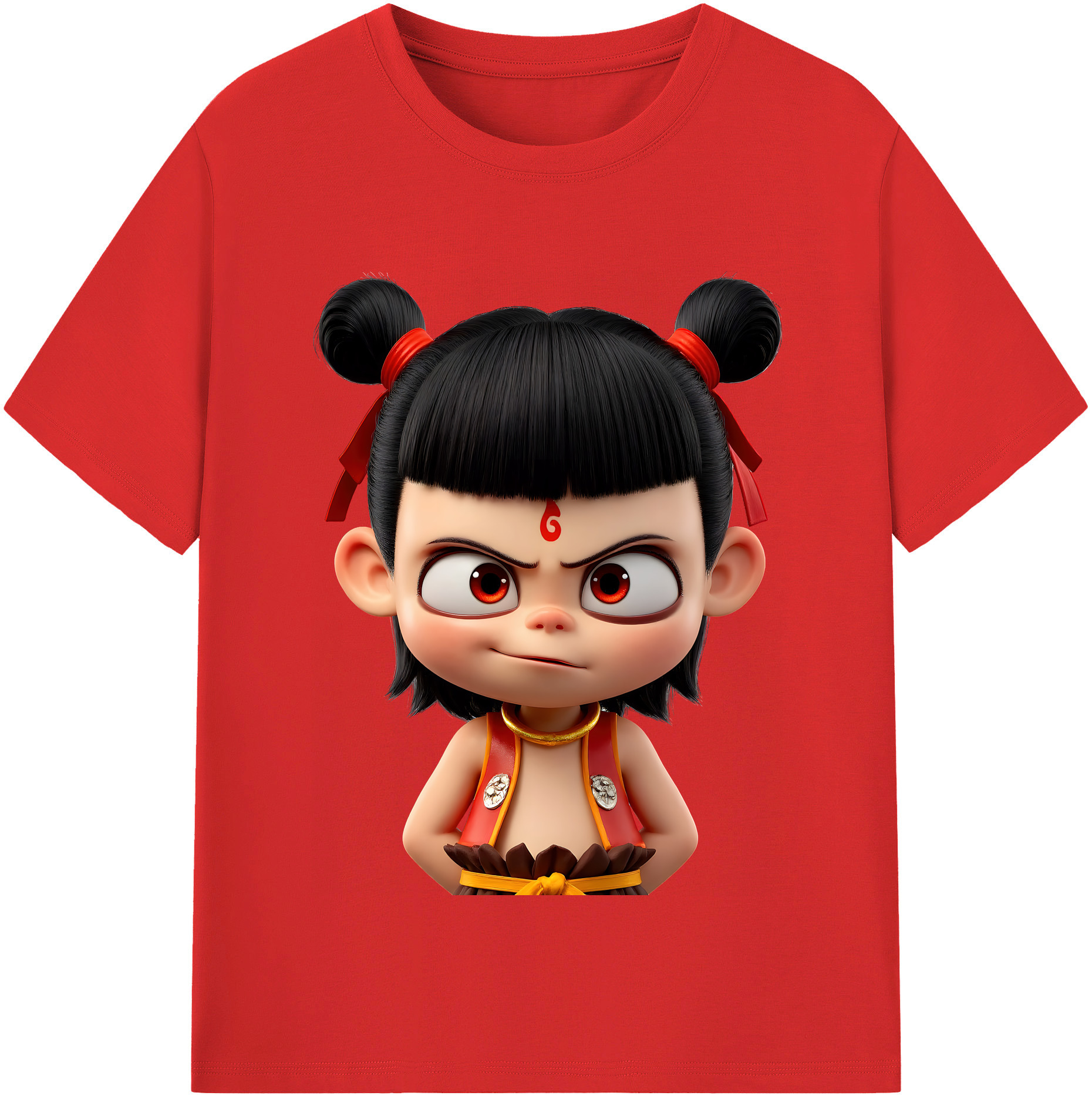 （画像用） Ne Zha 2 ナタ 魔童の大暴れ レディースカジュアルプリントTシャツ（綿100％）