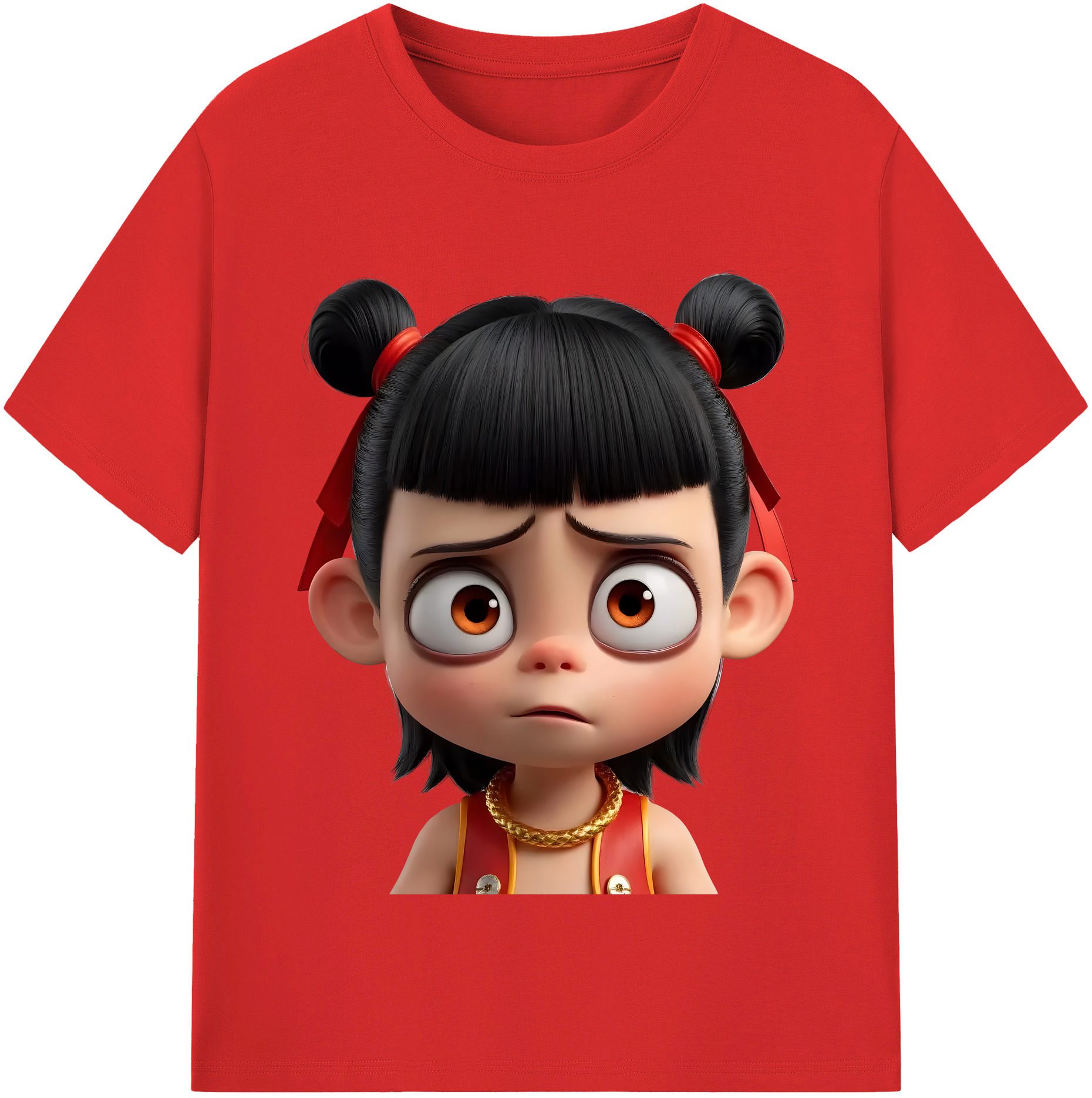 （画像用） Ne Zha 2 ナタ 魔童の大暴れ レディースカジュアルプリントTシャツ（綿100％）
