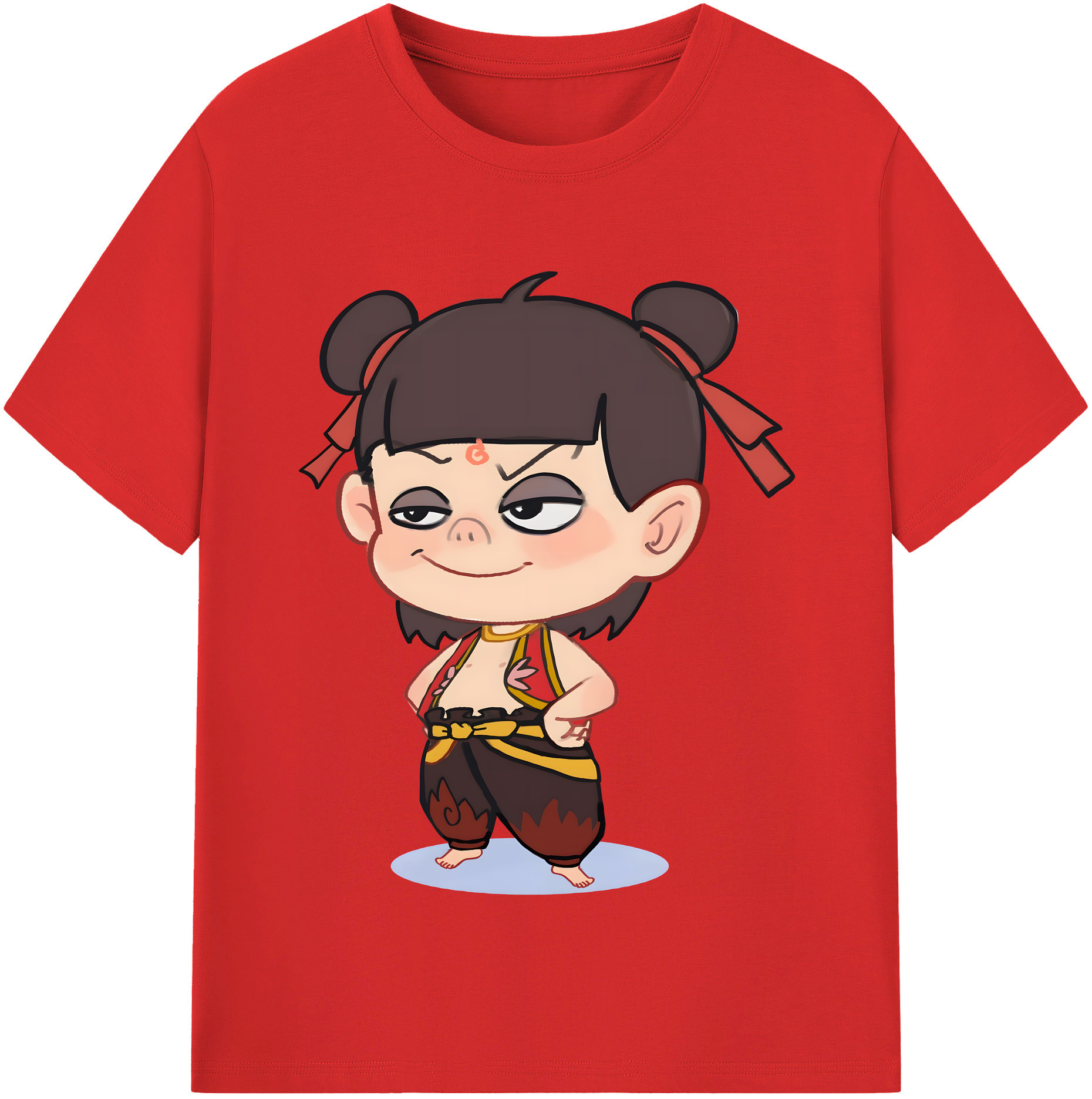 （画像用） Ne Zha 2 ナタ 魔童の大暴れ レディースカジュアルプリントTシャツ（綿100％）