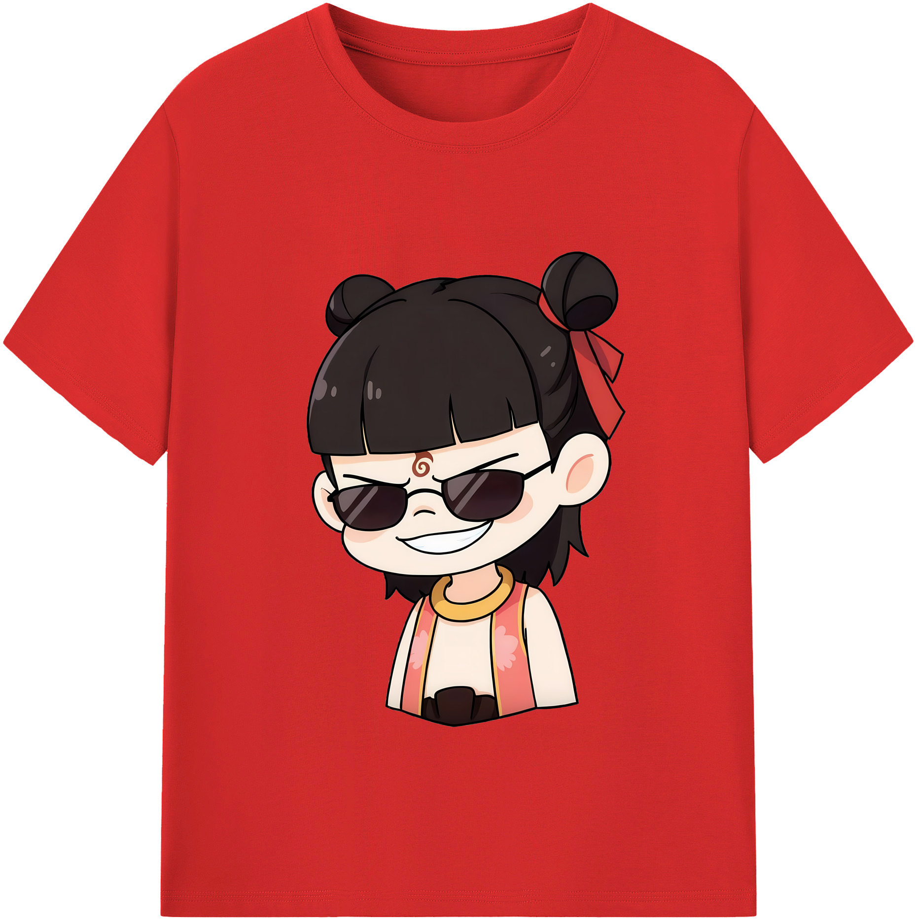 （画像用） Ne Zha 2 ナタ 魔童の大暴れ レディースカジュアルプリントTシャツ（綿100％）