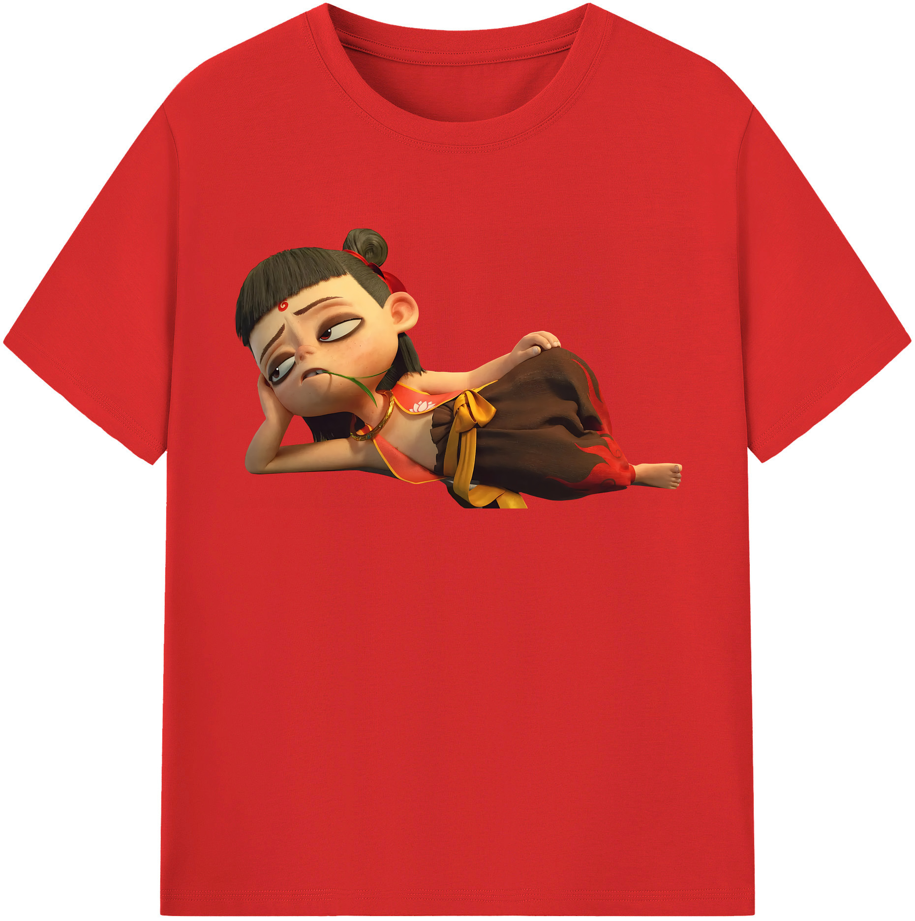 （画像用） Ne Zha 2 ナタ 魔童の大暴れ レディースカジュアルプリントTシャツ（綿100％）
