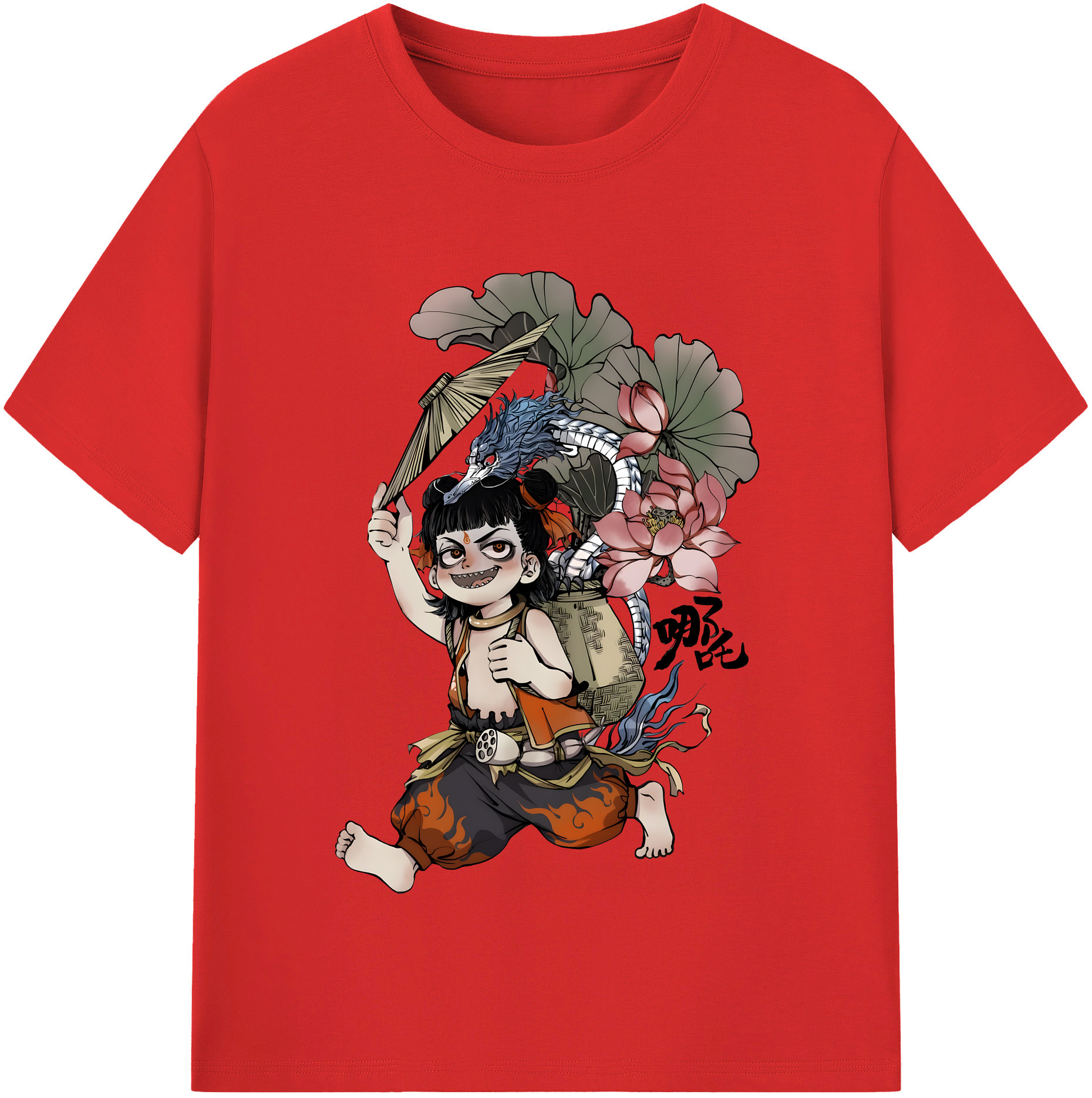 （画像用） Ne Zha 2 ナタ 魔童の大暴れ レディースカジュアルプリントTシャツ（綿100％）