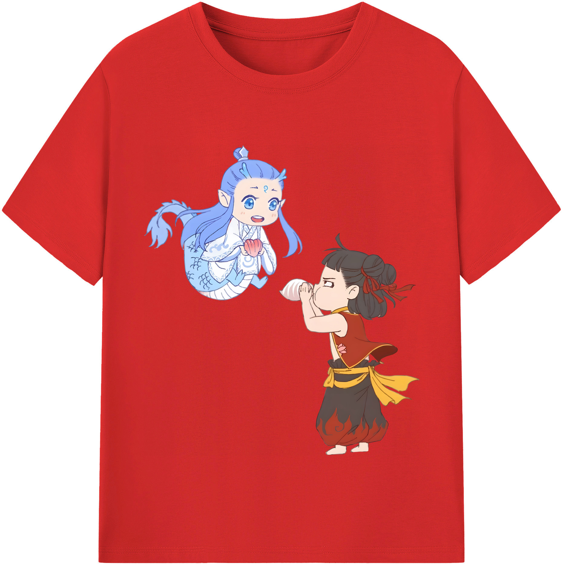 （画像用） Ne Zha 2 ナタ 魔童の大暴れ レディースカジュアルプリントTシャツ（綿100％）