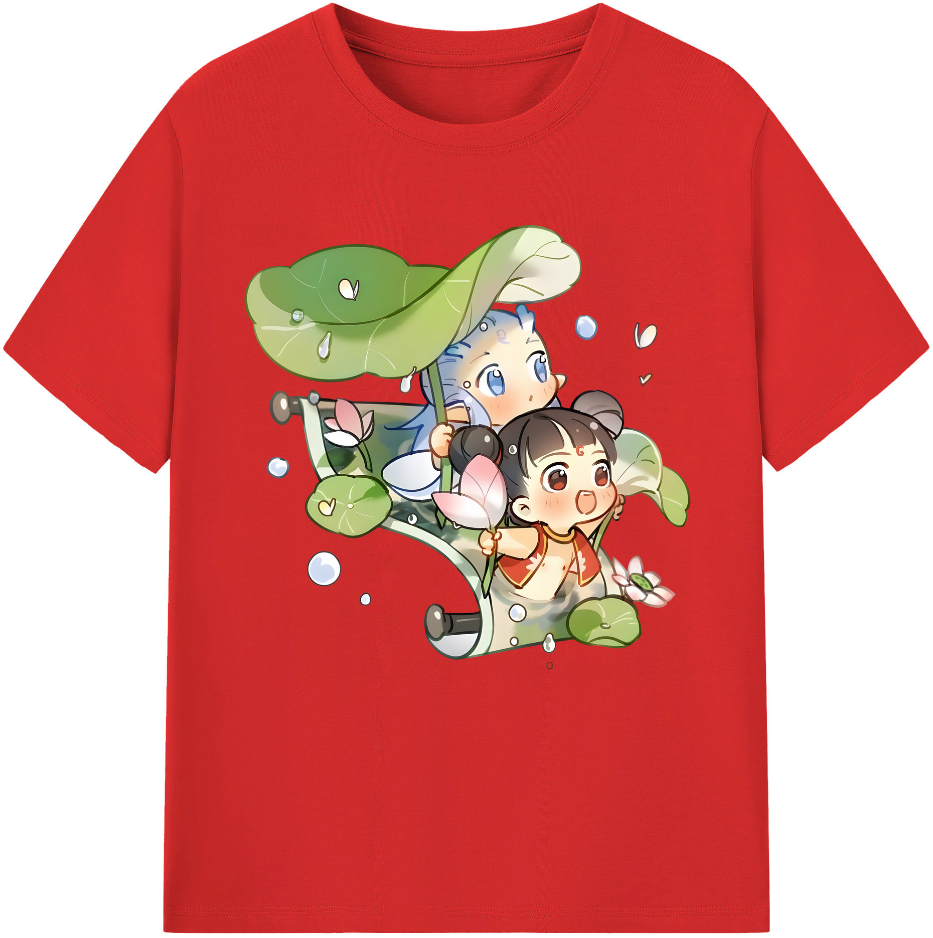 （画像用） Ne Zha 2 ナタ 魔童の大暴れ レディースカジュアルプリントTシャツ（綿100％）