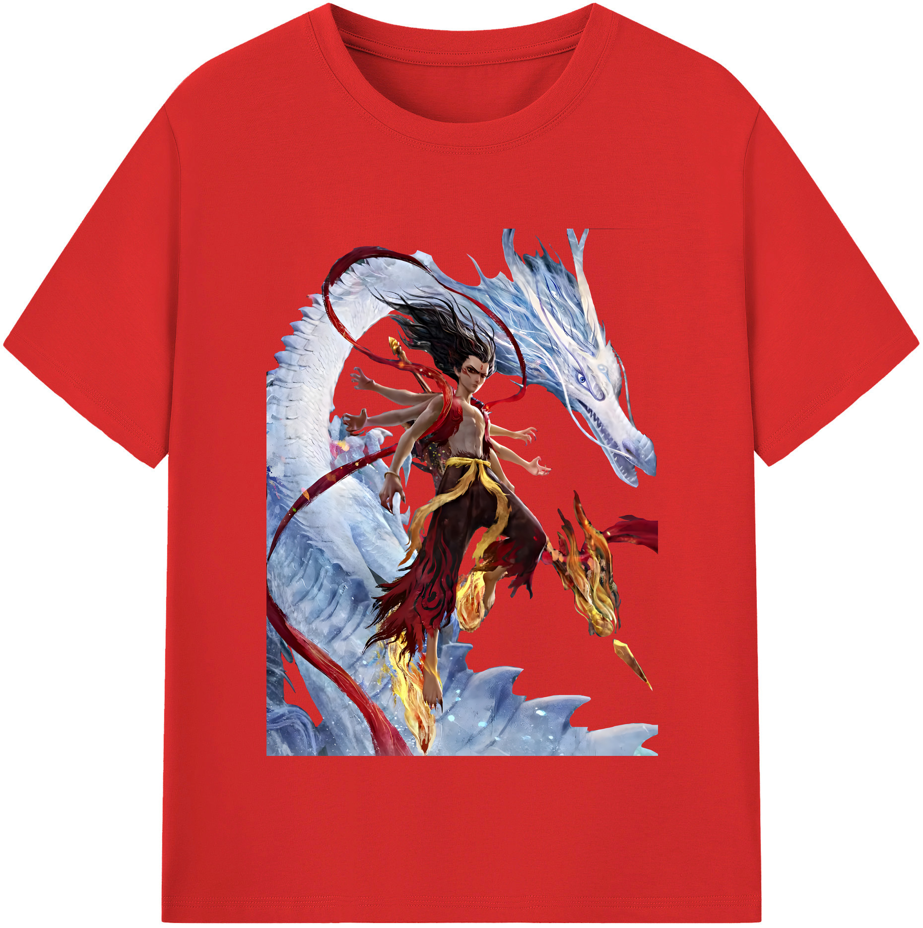 （画像用） Ne Zha 2 ナタ 魔童の大暴れ レディースカジュアルプリントTシャツ（綿100％）