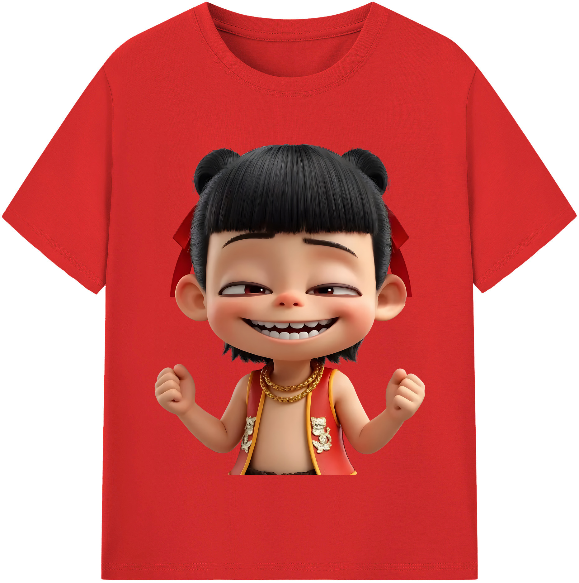 （画像用） Ne Zha 2 ナタ 魔童の大暴れ レディースカジュアルプリントTシャツ（綿100％）