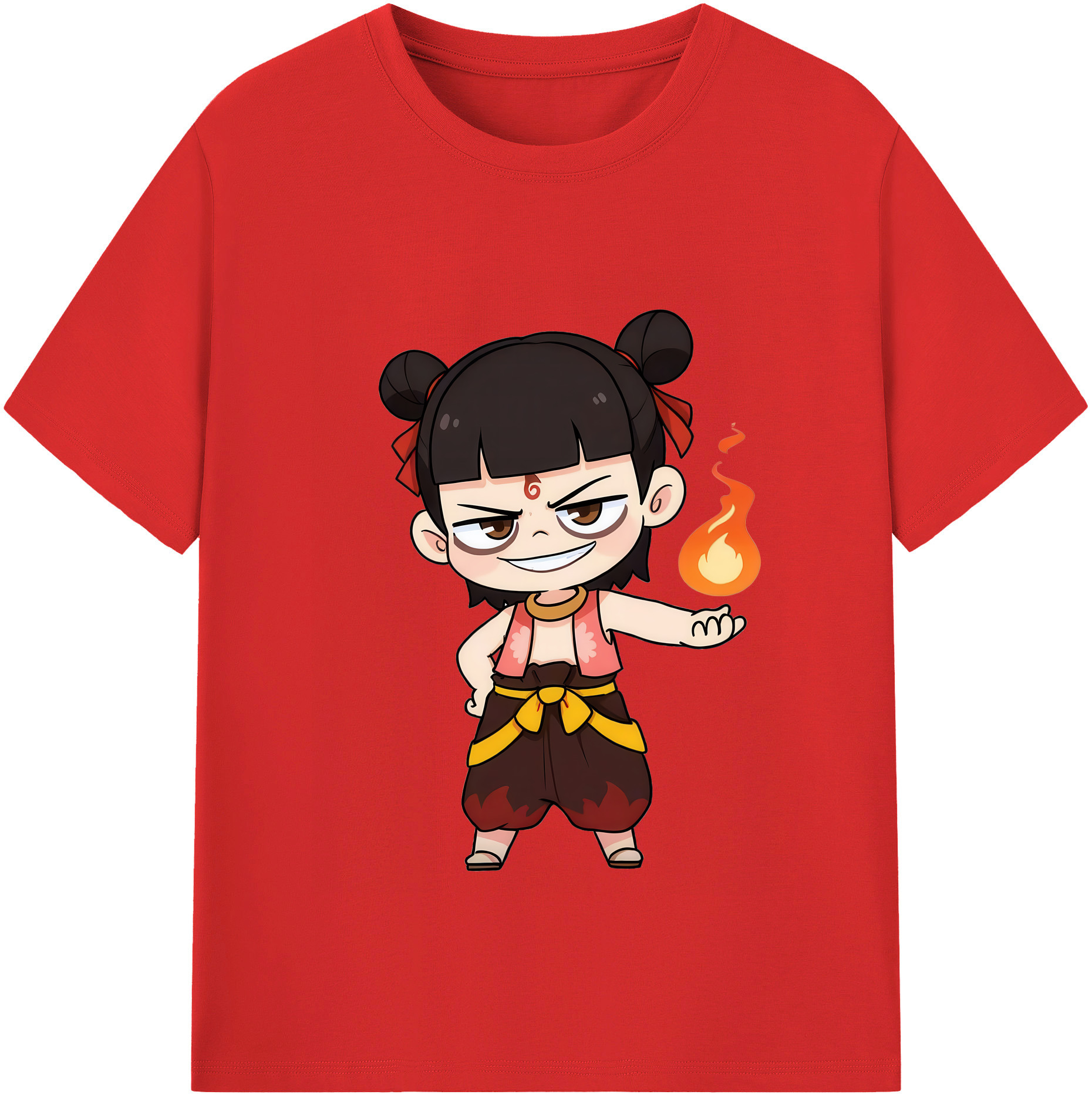 （画像用） Ne Zha 2 ナタ 魔童の大暴れ レディースカジュアルプリントTシャツ（綿100％）