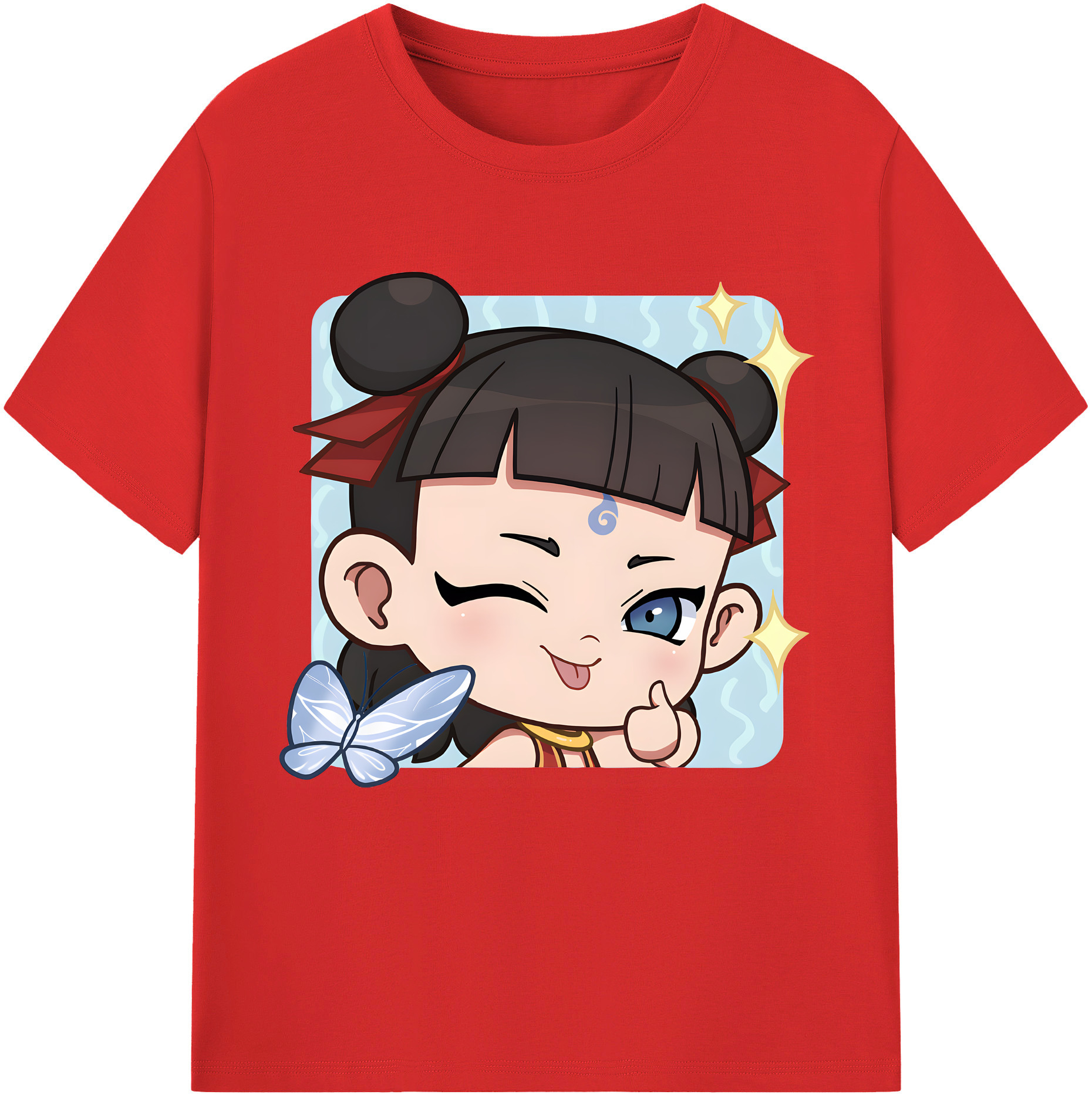 （画像用） Ne Zha 2 ナタ 魔童の大暴れ レディースカジュアルプリントTシャツ（綿100％）