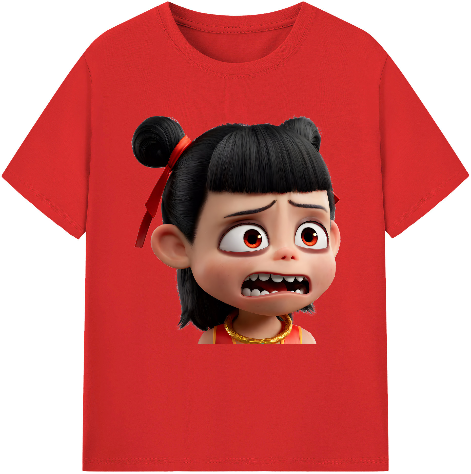 （画像用） Ne Zha 2 ナタ 魔童の大暴れ レディースカジュアルプリントTシャツ（綿100％）