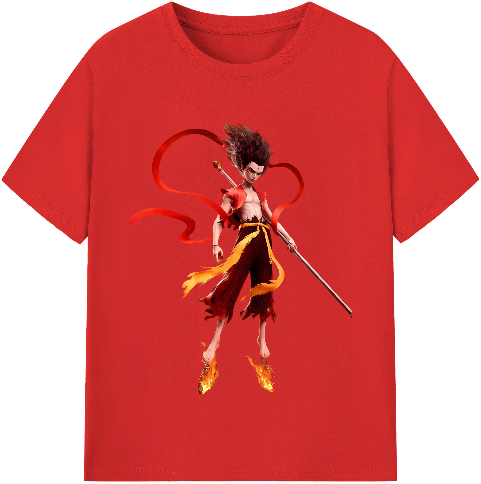（画像用） Ne Zha 2 ナタ 魔童の大暴れ レディースカジュアルプリントTシャツ（綿100％）