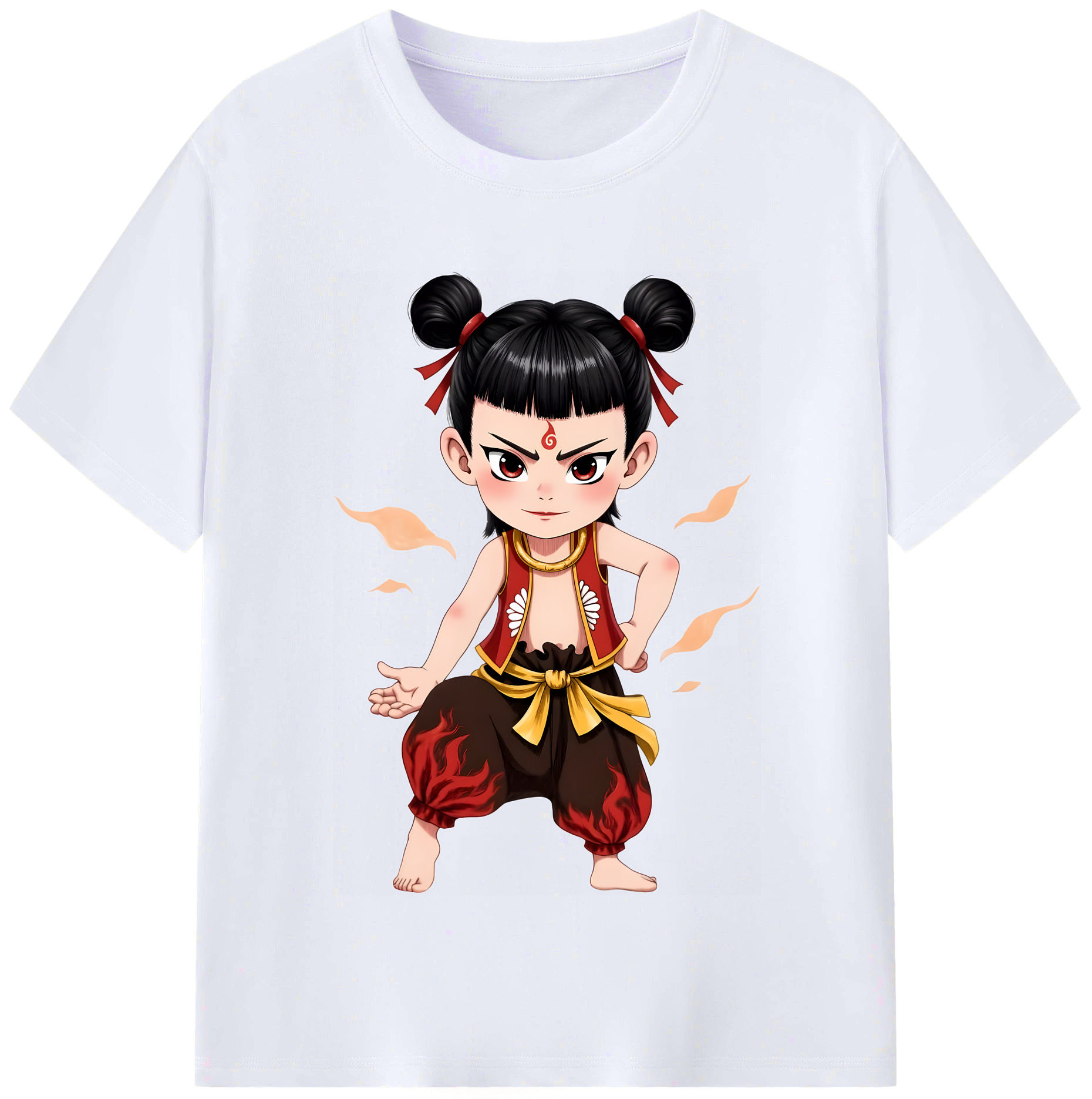 （画像用） Ne Zha 2 ナタ 魔童の大暴れ レディースカジュアルプリントTシャツ（綿100％）