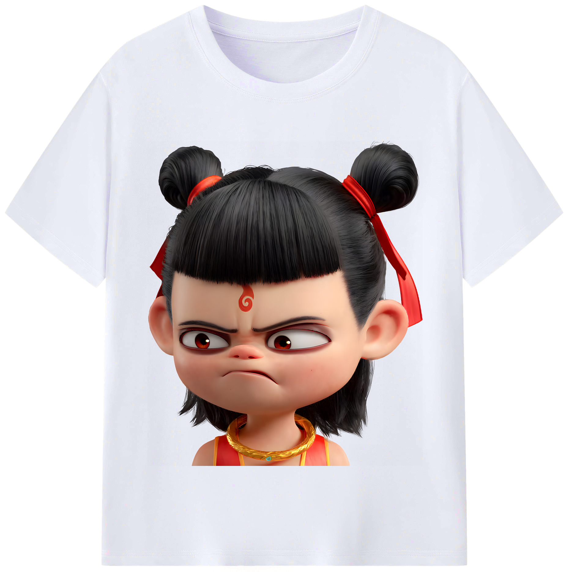 （画像用） Ne Zha 2 ナタ 魔童の大暴れ レディースカジュアルプリントTシャツ（綿100％）