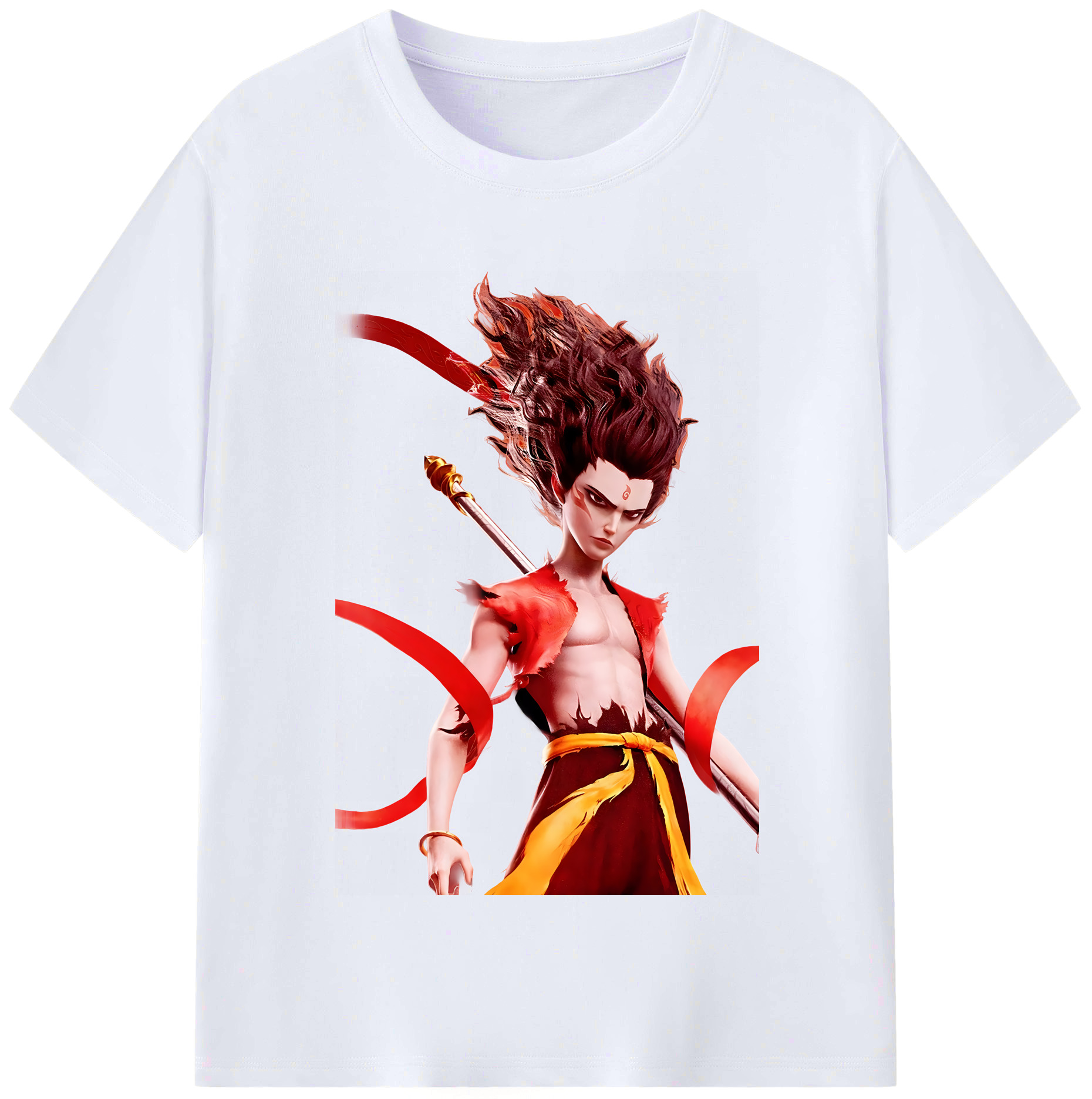 （画像用） Ne Zha 2 ナタ 魔童の大暴れ レディースカジュアルプリントTシャツ（綿100％）