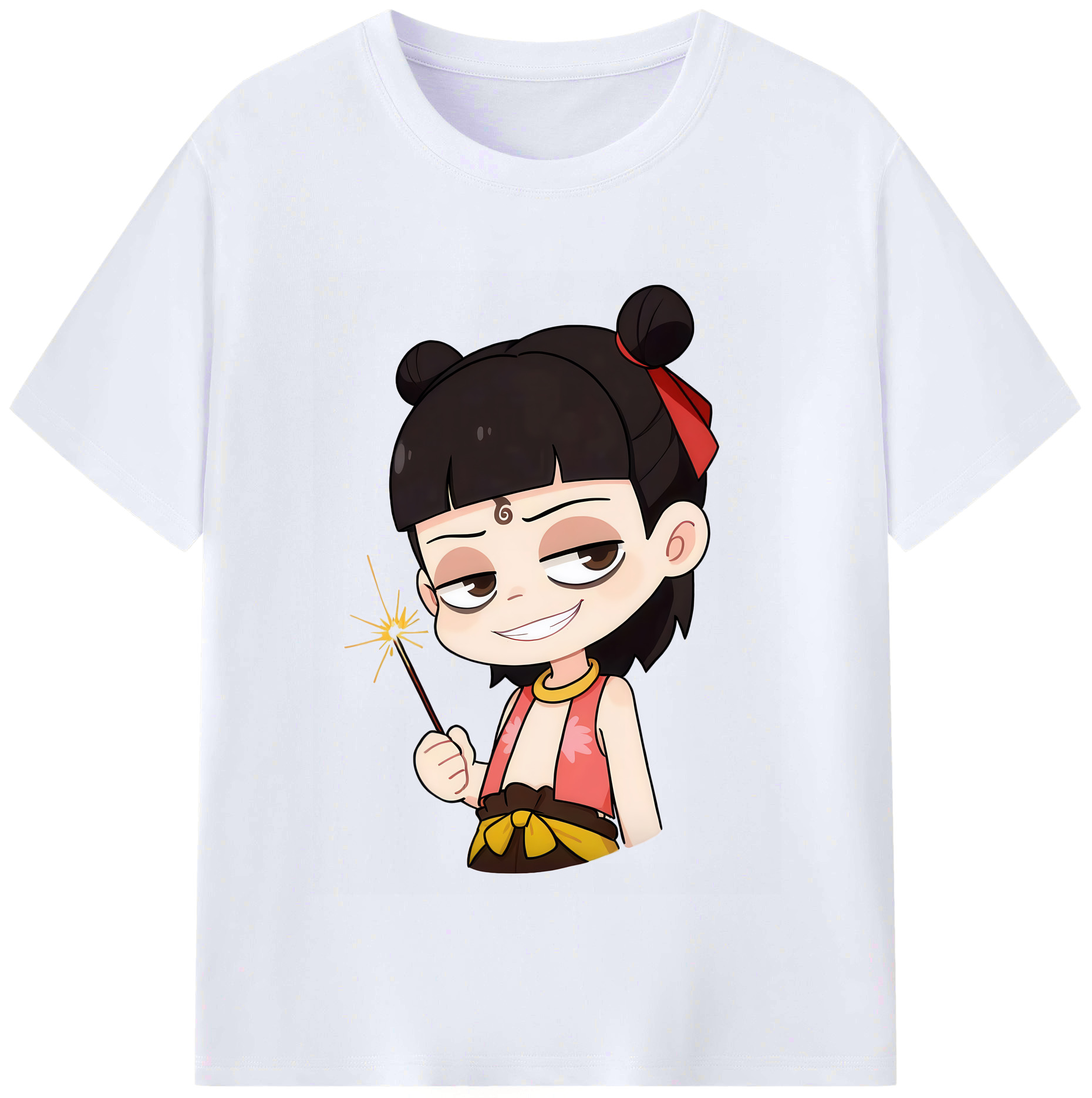 （画像用） Ne Zha 2 ナタ 魔童の大暴れ レディースカジュアルプリントTシャツ（綿100％）