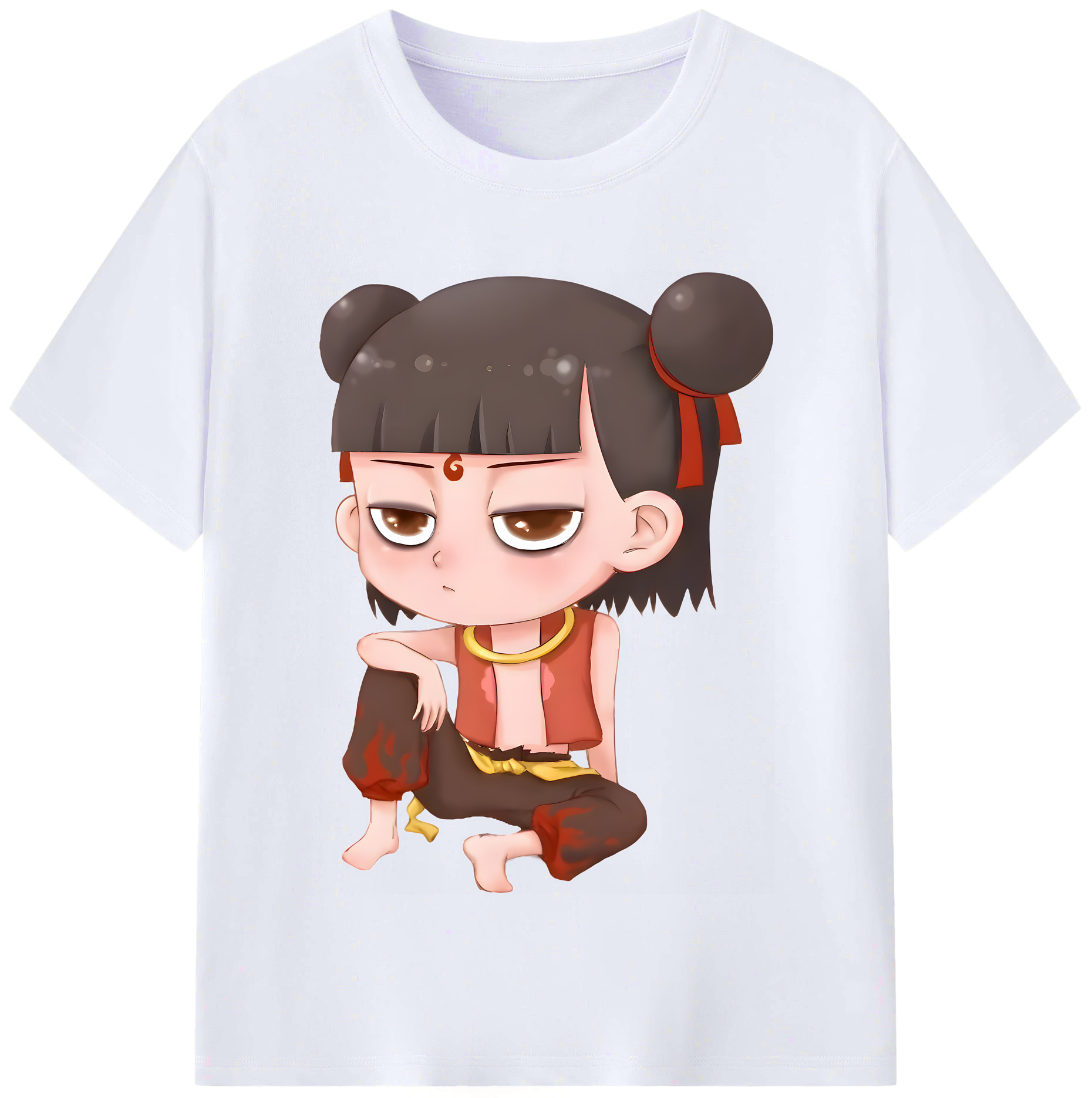 （画像用） Ne Zha 2 ナタ 魔童の大暴れ レディースカジュアルプリントTシャツ（綿100％）
