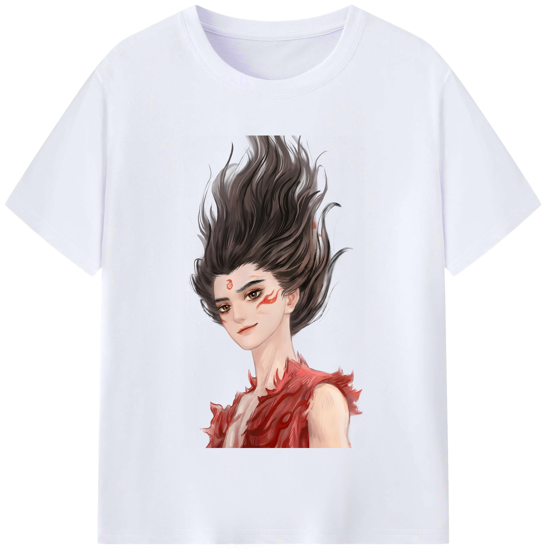 （画像用） Ne Zha 2 ナタ 魔童の大暴れ レディースカジュアルプリントTシャツ（綿100％）