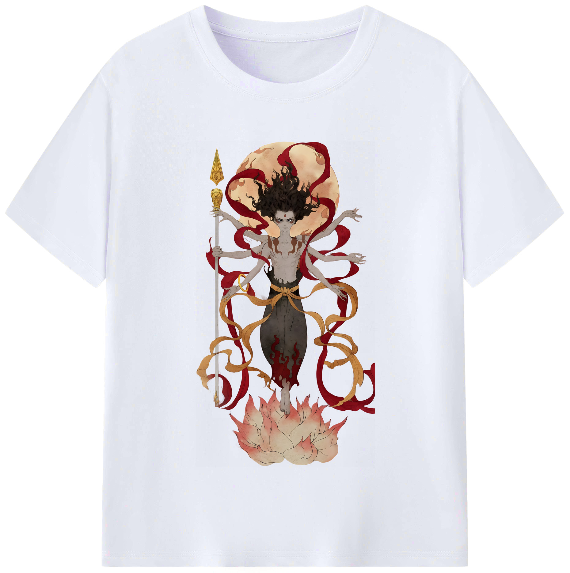 （画像用） Ne Zha 2 ナタ 魔童の大暴れ レディースカジュアルプリントTシャツ（綿100％）