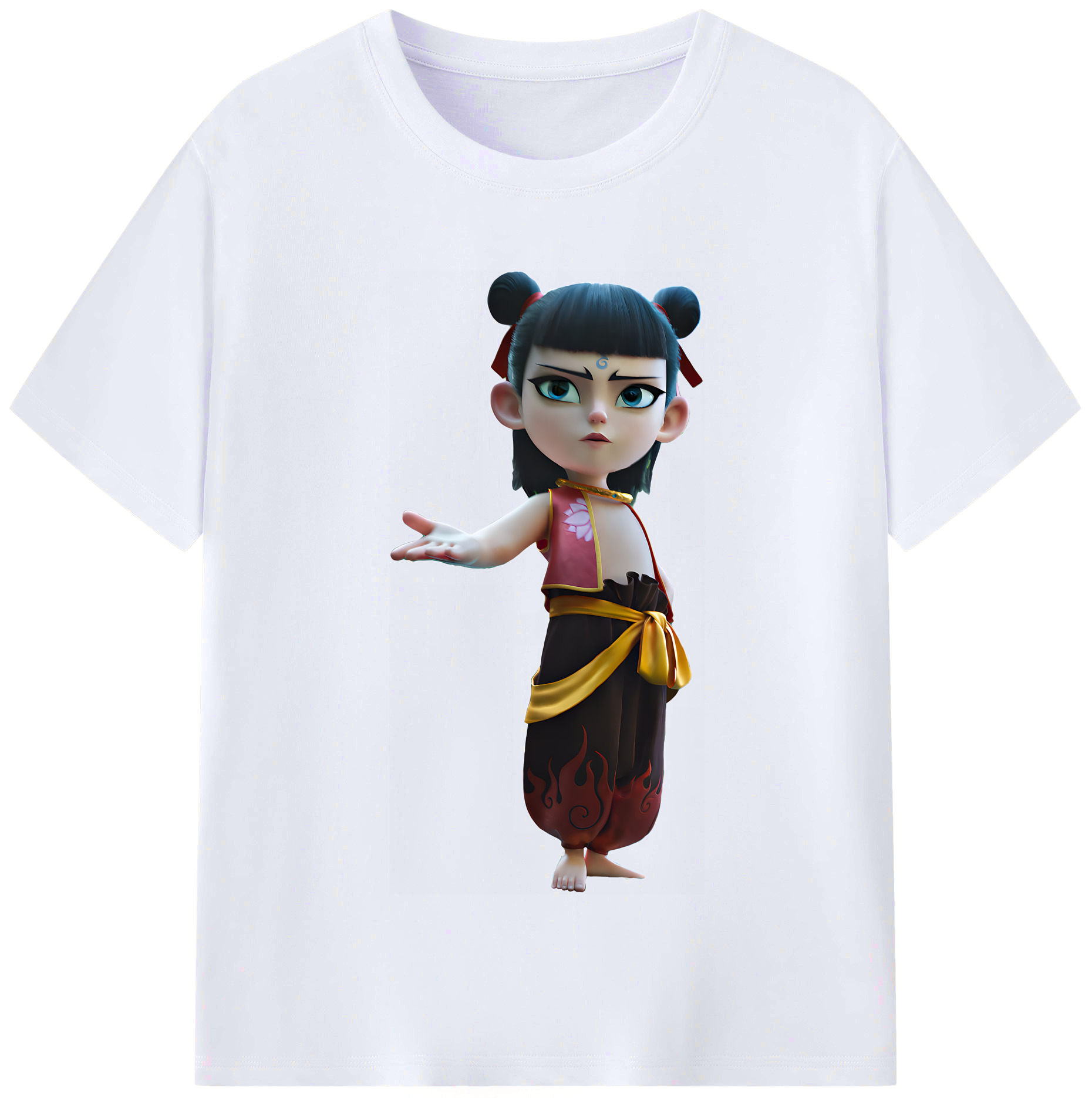 （画像用） Ne Zha 2 ナタ 魔童の大暴れ レディースカジュアルプリントTシャツ（綿100％）
