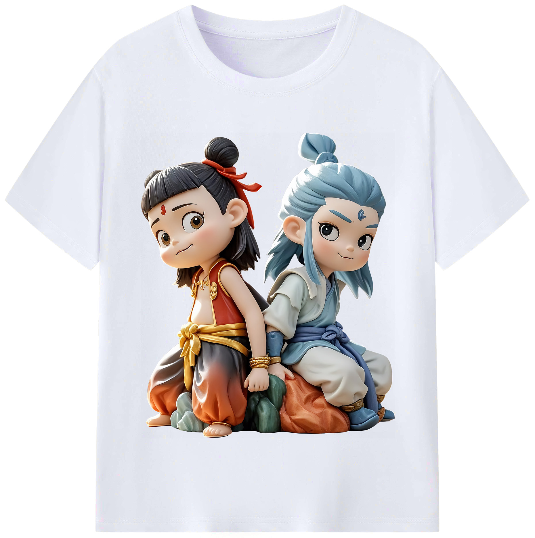 （画像用） Ne Zha 2 ナタ 魔童の大暴れ レディースカジュアルプリントTシャツ（綿100％）