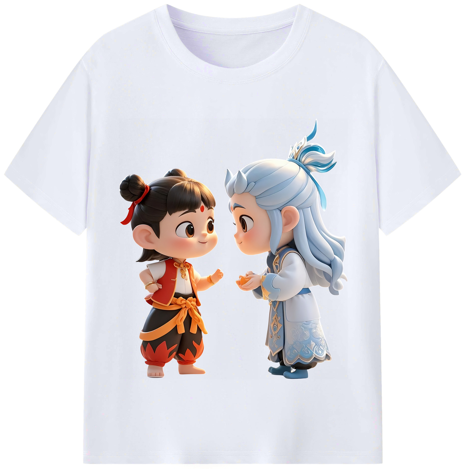 （画像用） Ne Zha 2 ナタ 魔童の大暴れ レディースカジュアルプリントTシャツ（綿100％）