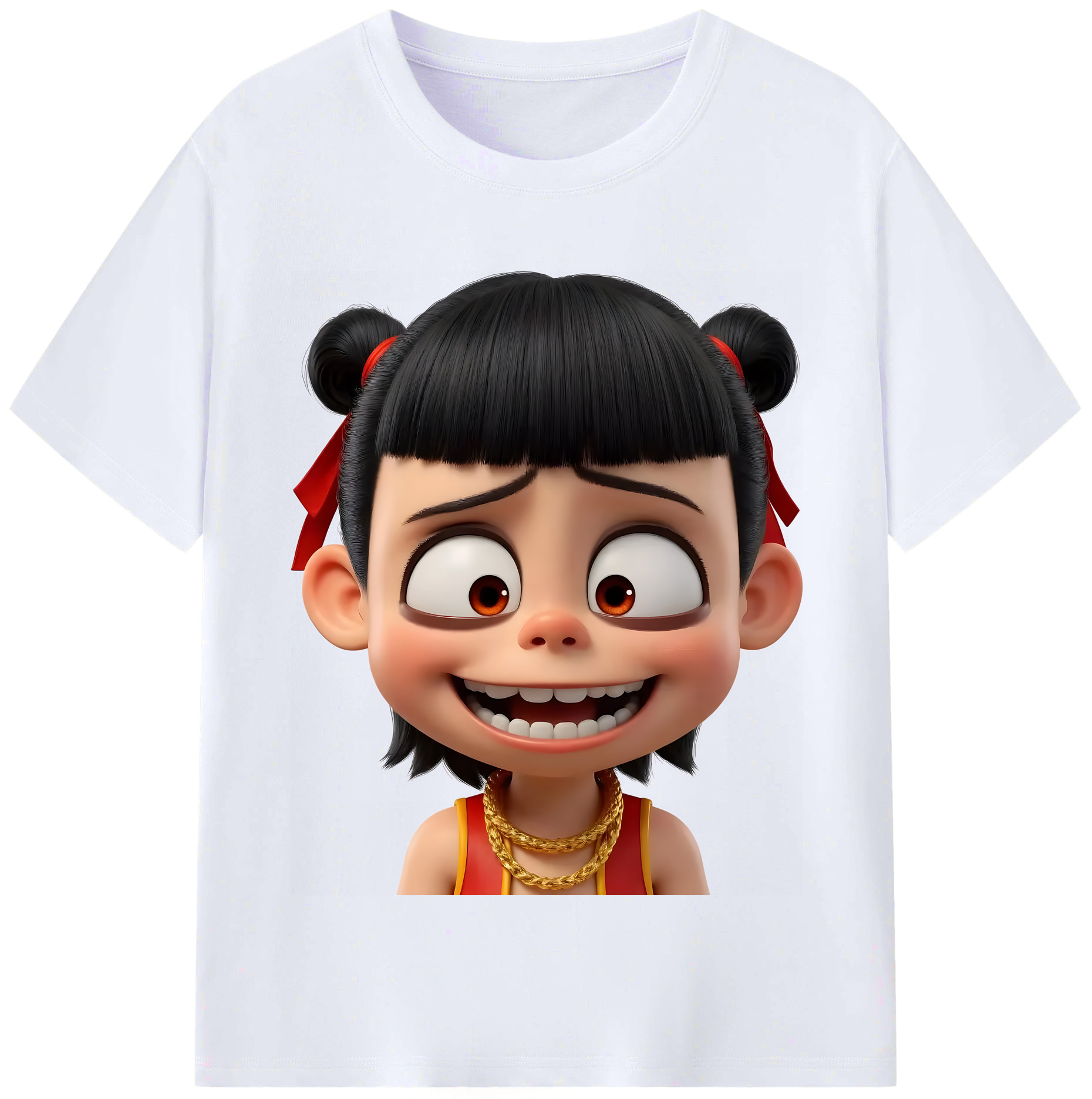 （画像用） Ne Zha 2 ナタ 魔童の大暴れ レディースカジュアルプリントTシャツ（綿100％）