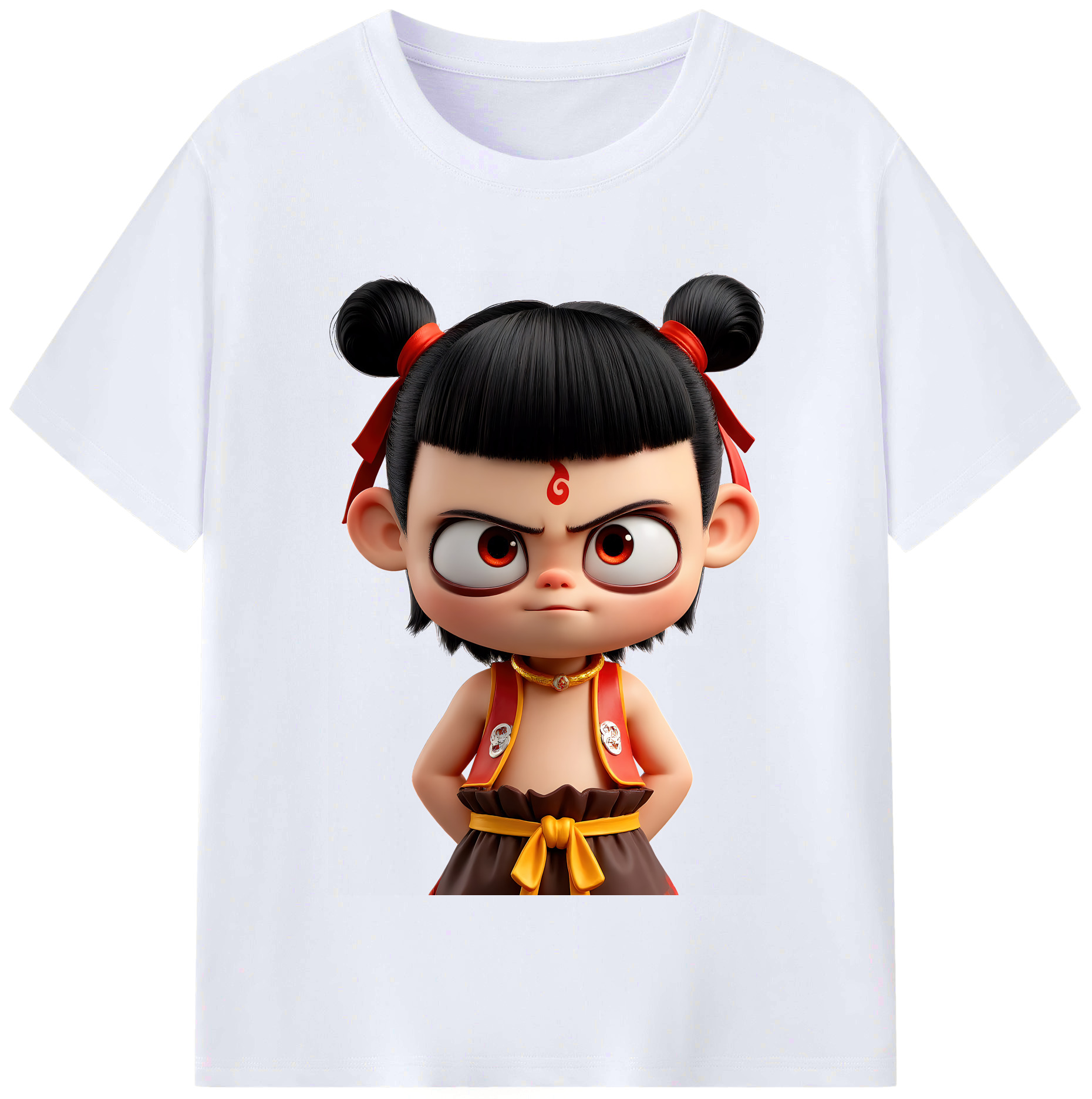 （画像用） Ne Zha 2 ナタ 魔童の大暴れ レディースカジュアルプリントTシャツ（綿100％）