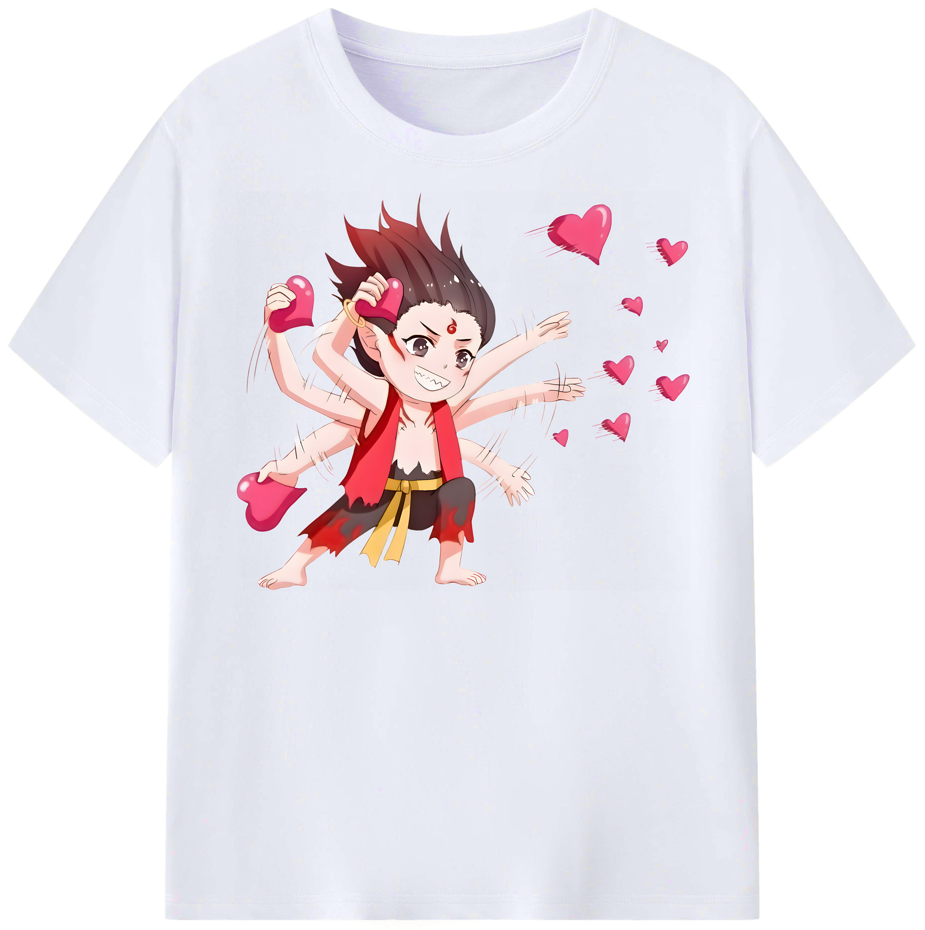 （画像用） Ne Zha 2 ナタ 魔童の大暴れ レディースカジュアルプリントTシャツ（綿100％）
