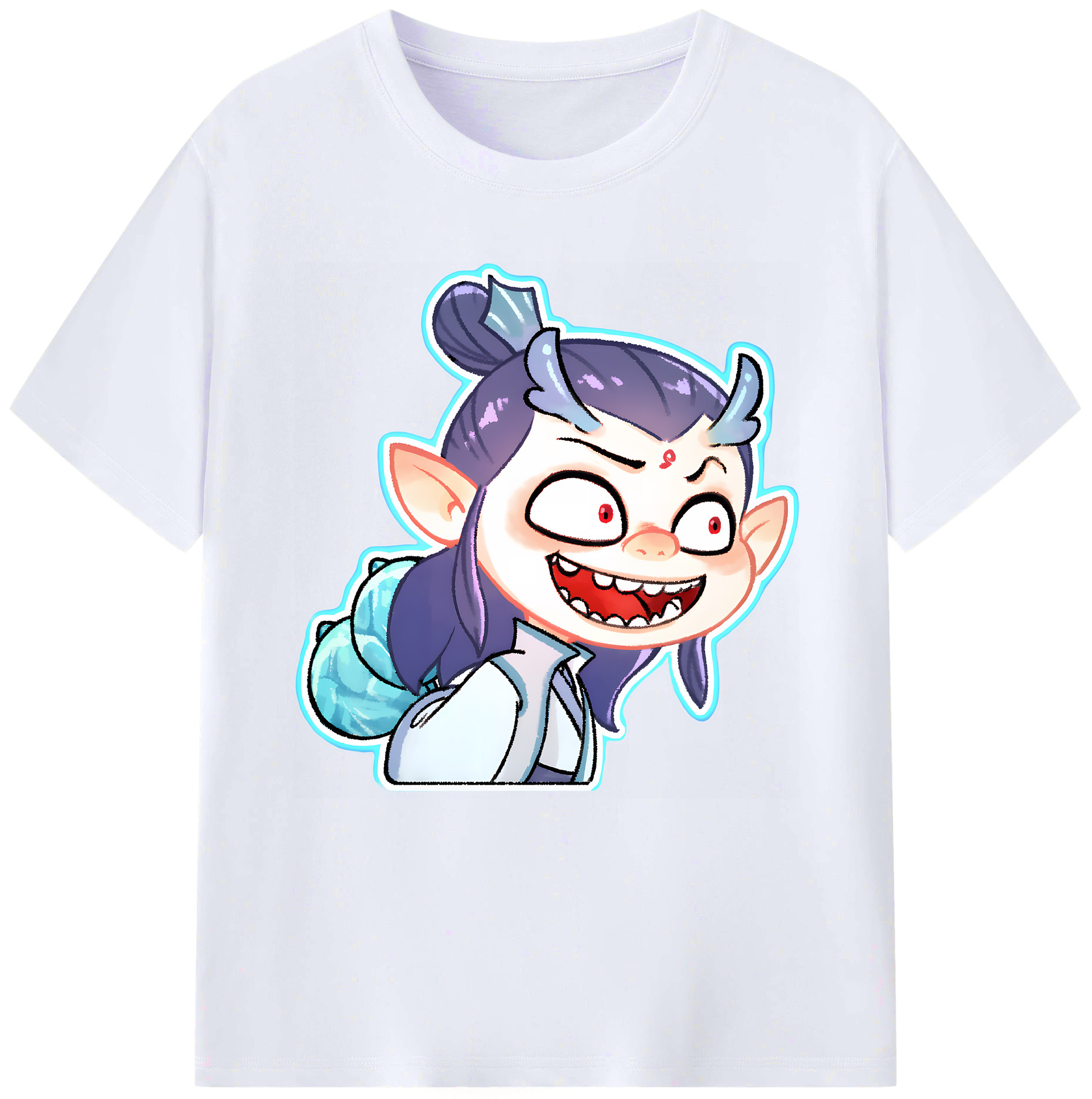 （画像用） Ne Zha 2 ナタ 魔童の大暴れ レディースカジュアルプリントTシャツ（綿100％）