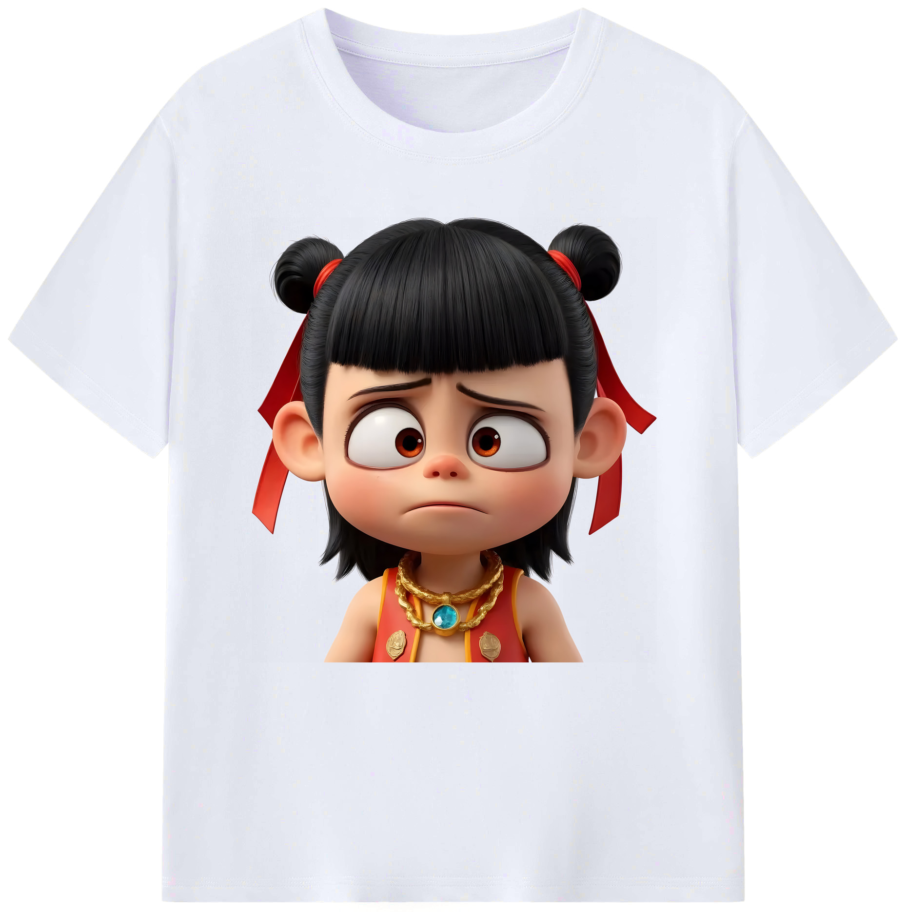 （画像用） Ne Zha 2 ナタ 魔童の大暴れ レディースカジュアルプリントTシャツ（綿100％）