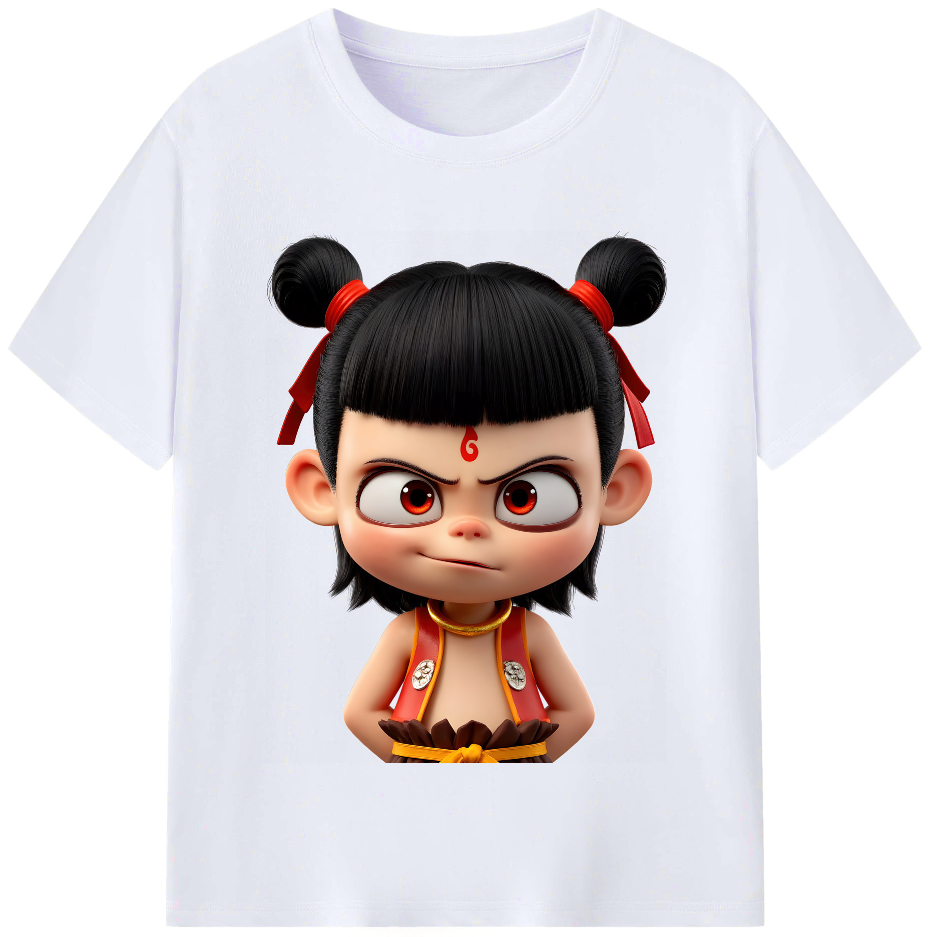 （画像用） Ne Zha 2 ナタ 魔童の大暴れ レディースカジュアルプリントTシャツ（綿100％）