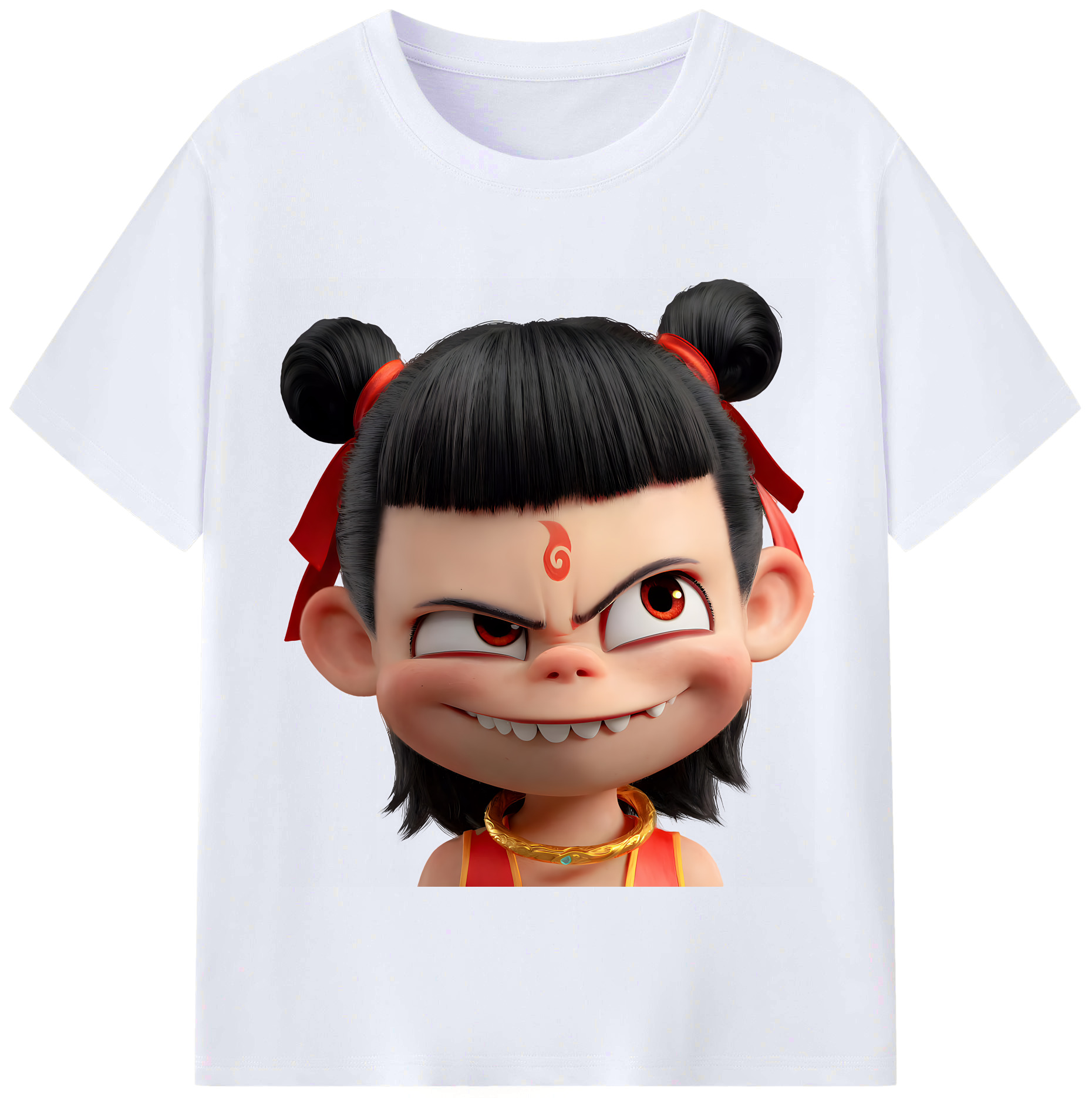 （画像用） Ne Zha 2 ナタ 魔童の大暴れ レディースカジュアルプリントTシャツ（綿100％）