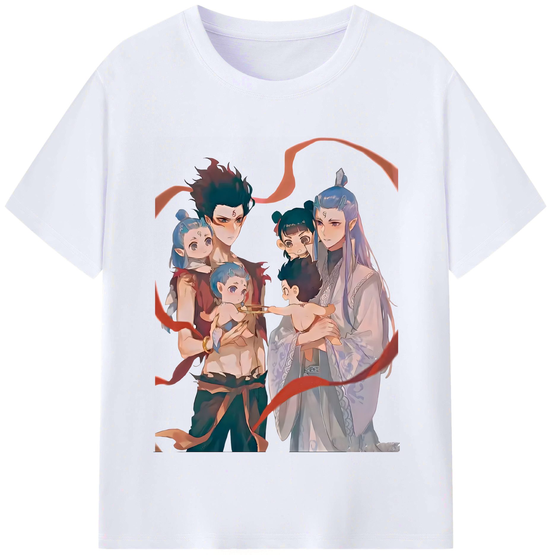 （画像用） Ne Zha 2 ナタ 魔童の大暴れ レディースカジュアルプリントTシャツ（綿100％）