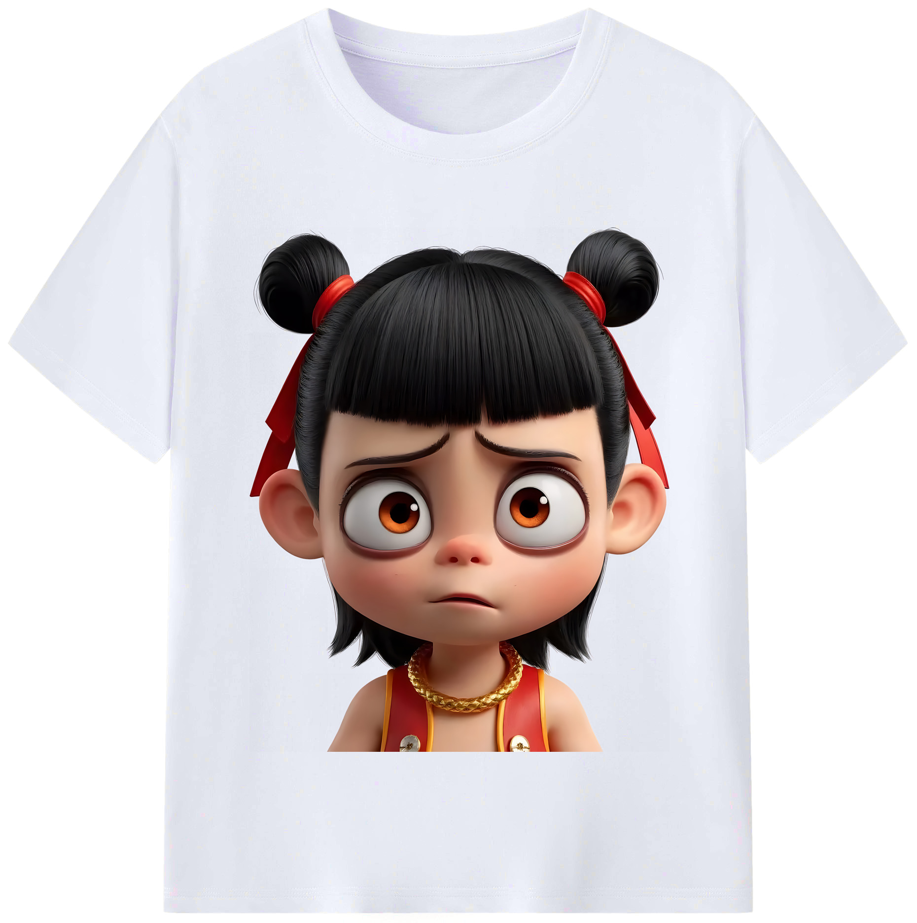 （画像用） Ne Zha 2 ナタ 魔童の大暴れ レディースカジュアルプリントTシャツ（綿100％）