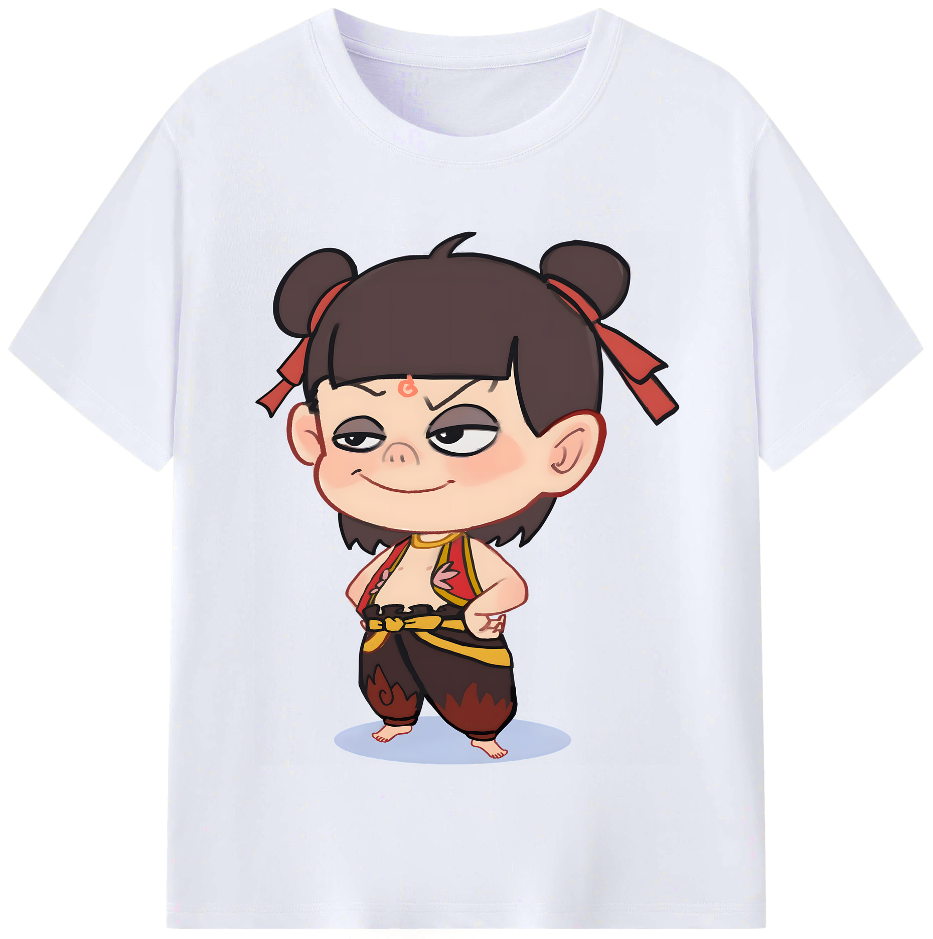 （画像用） Ne Zha 2 ナタ 魔童の大暴れ レディースカジュアルプリントTシャツ（綿100％）